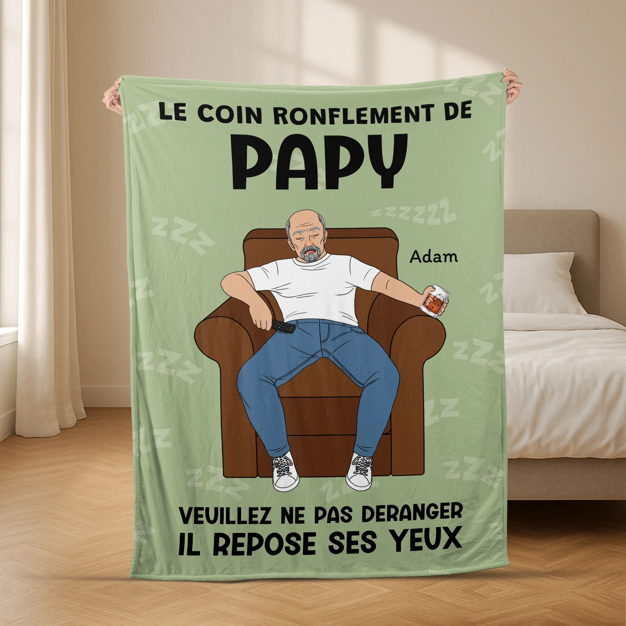 Plaid Personnalisée - Le Coin Ronflement de Papa - Image 2