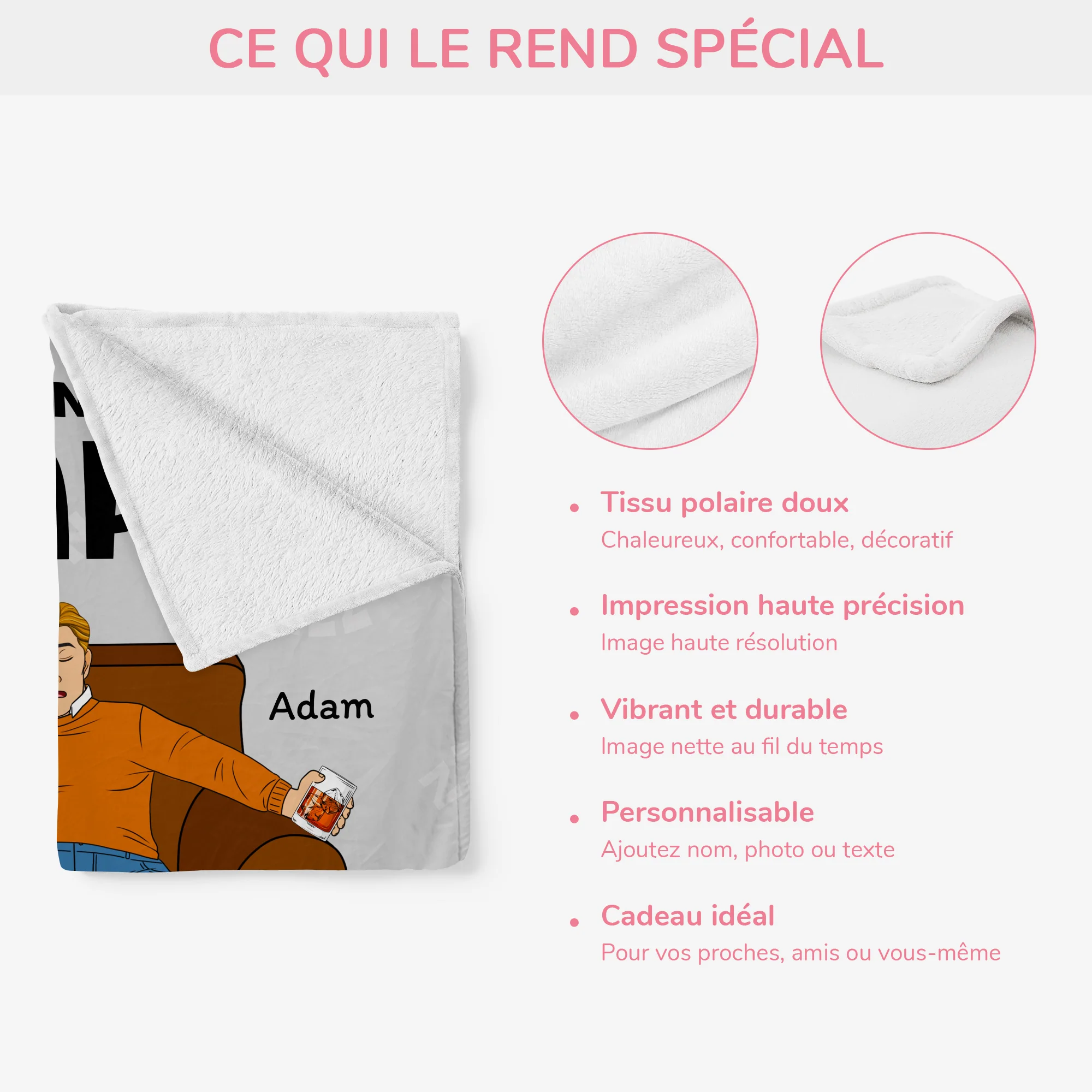 Plaid Personnalisée - Le Coin Ronflement de Papa - Image 4