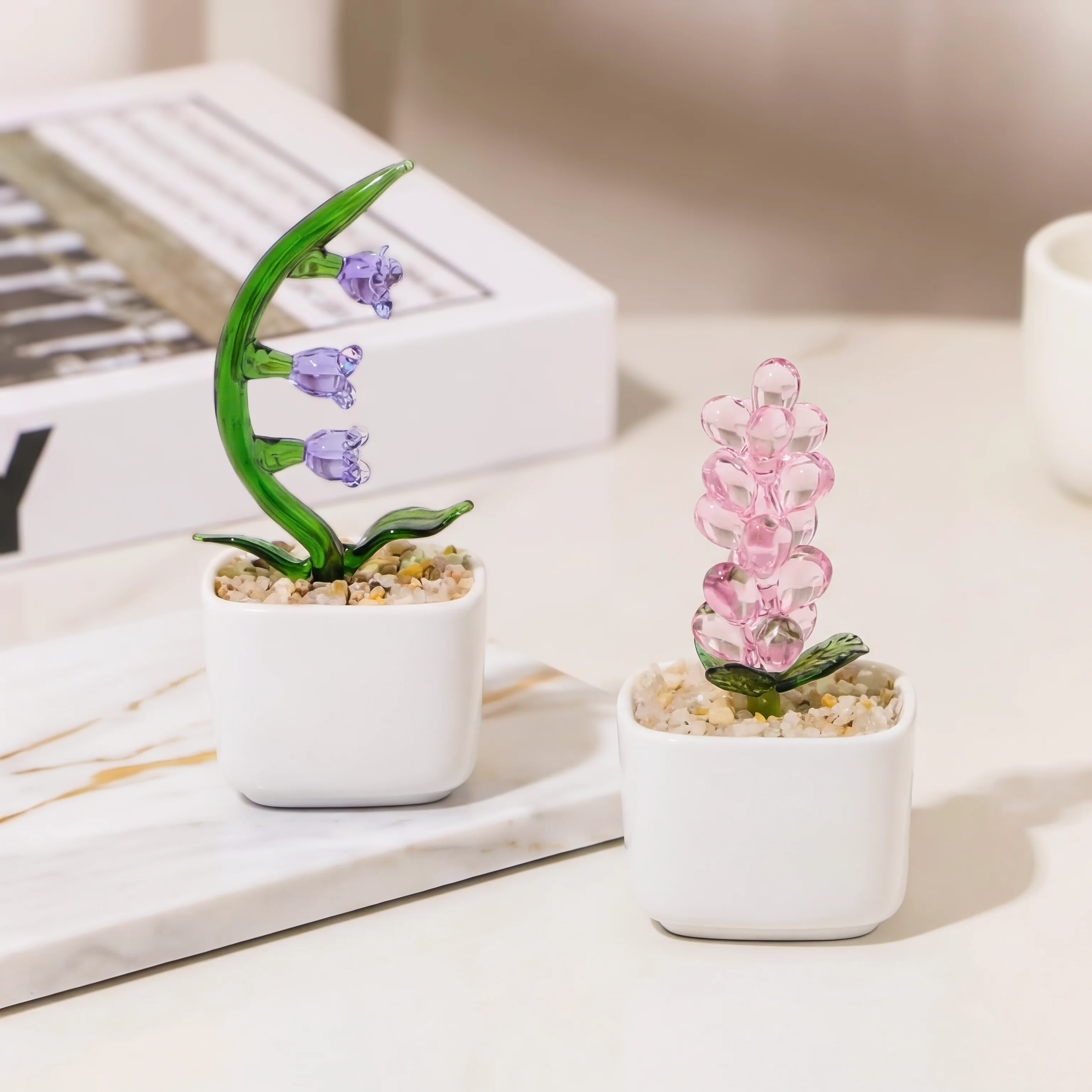 Plante En Verre Artisanale En Pot - Cadeau Original Pour Femme