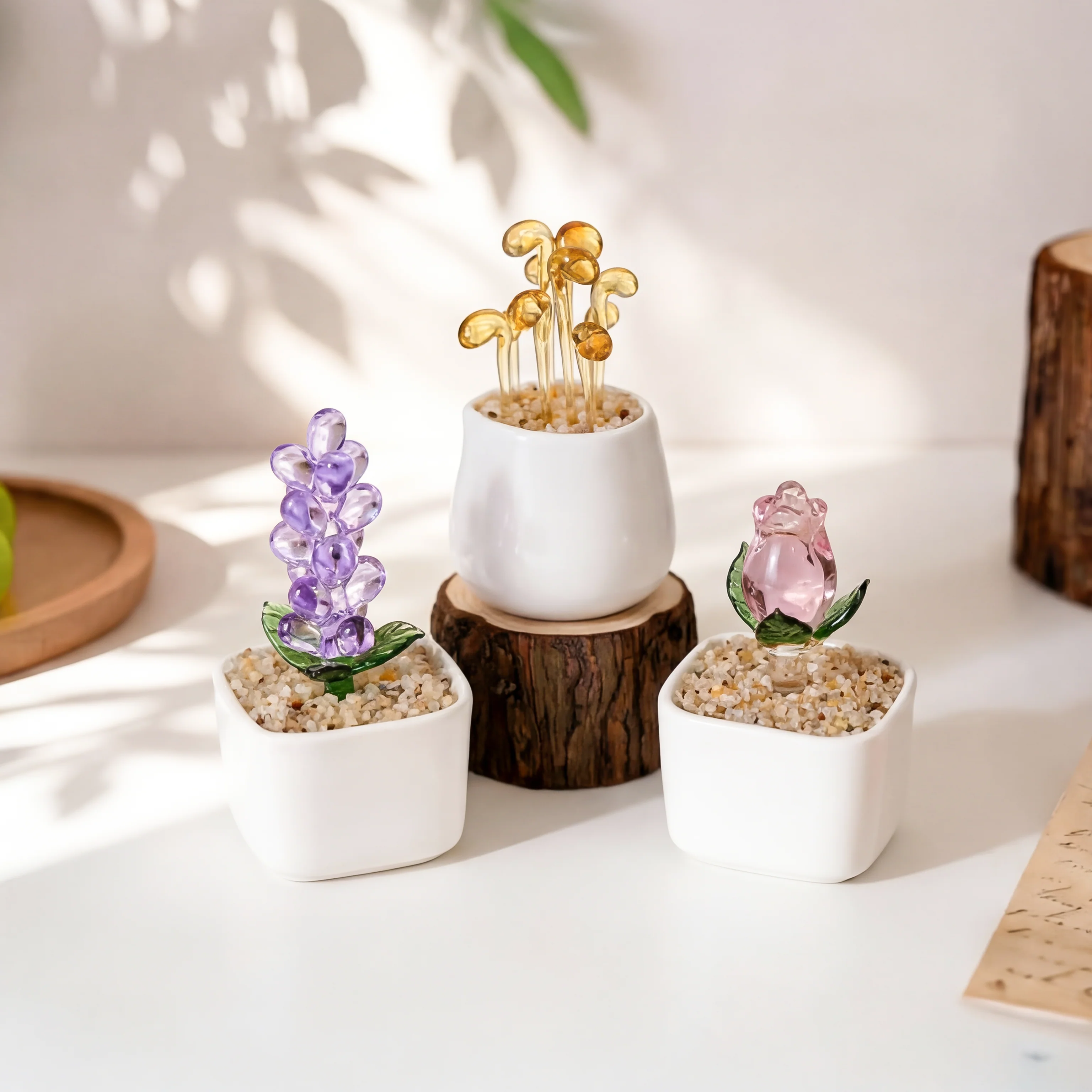 Plante En Verre Artisanale En Pot - Cadeau Original Pour Femme - Image 2