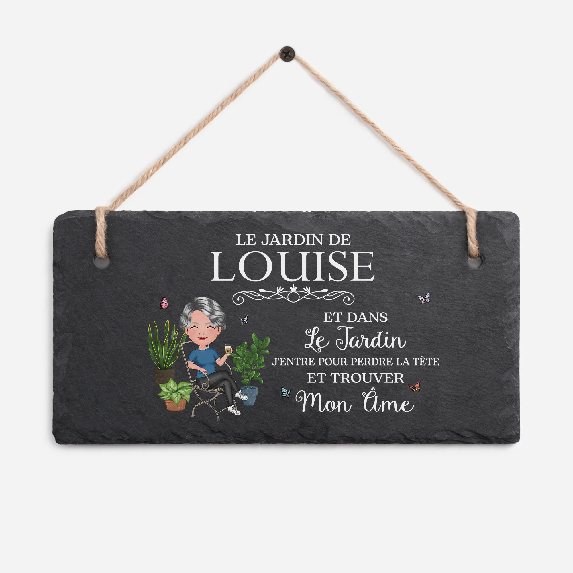 Plaque Ardoise Personnalisable Décorative - Cadeau Jardinage Femme