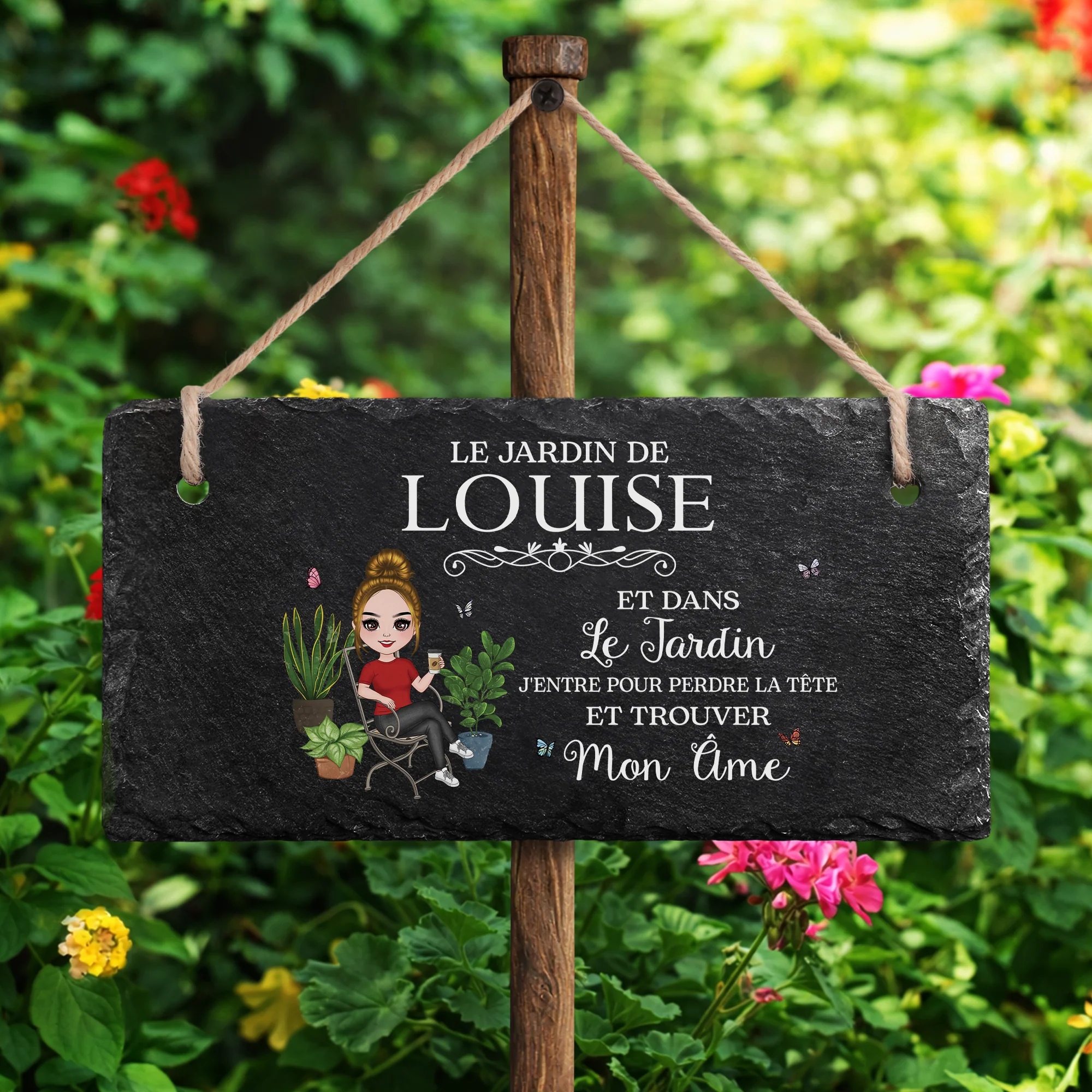 Plaque Ardoise Personnalisable Décorative - Cadeau Jardinage Femme - Image 2