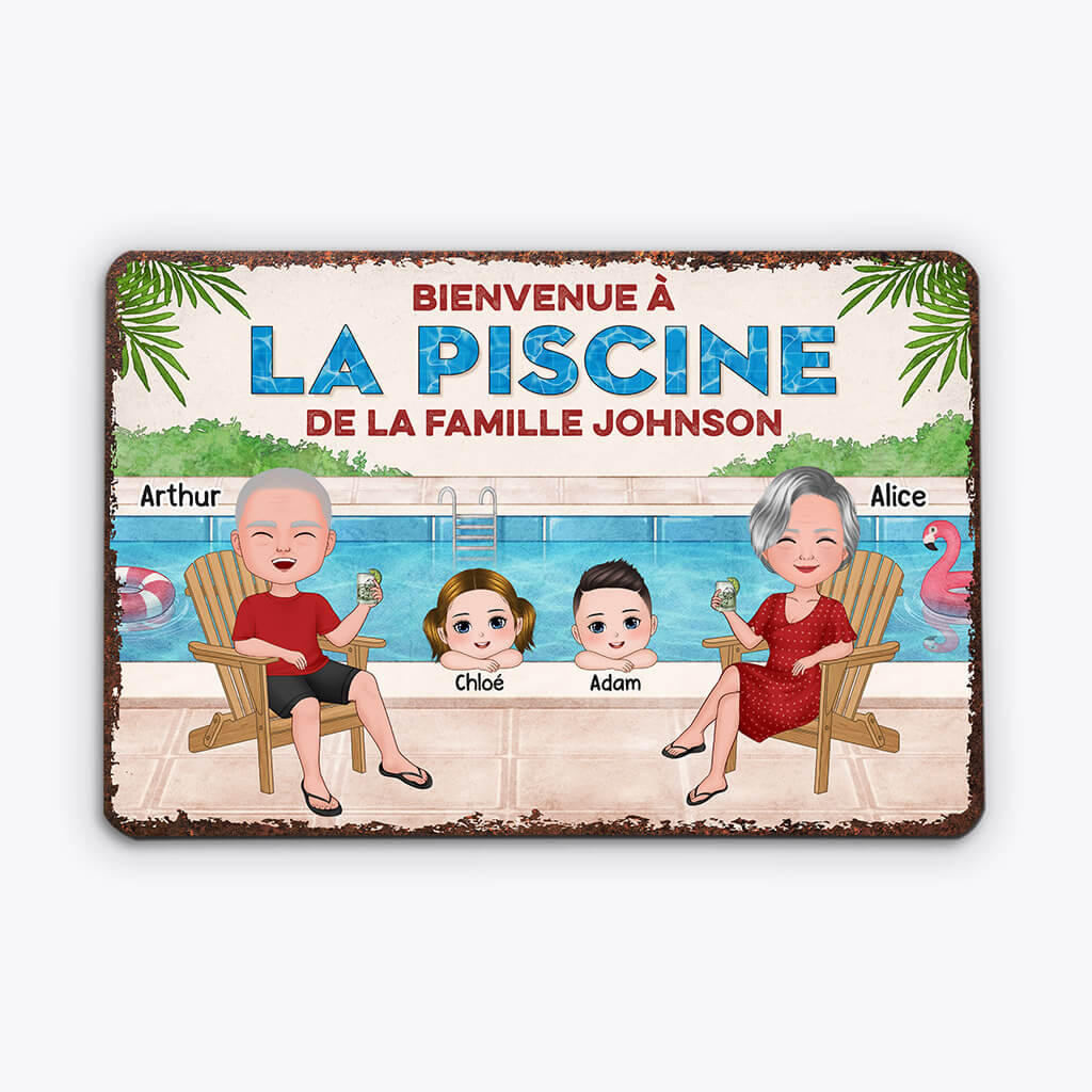 Plaque famille  – Version piscine personnalisée - Image 2