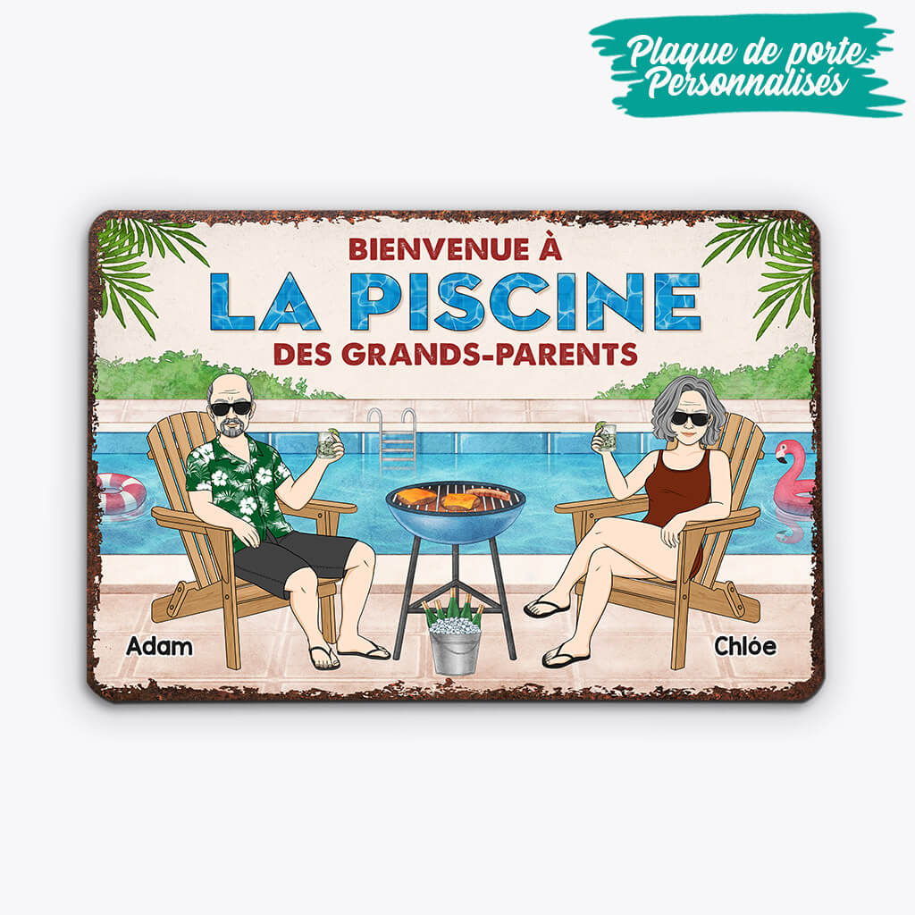 Plaque Bienvenue piscine grands-parents personnalisée - Image 2