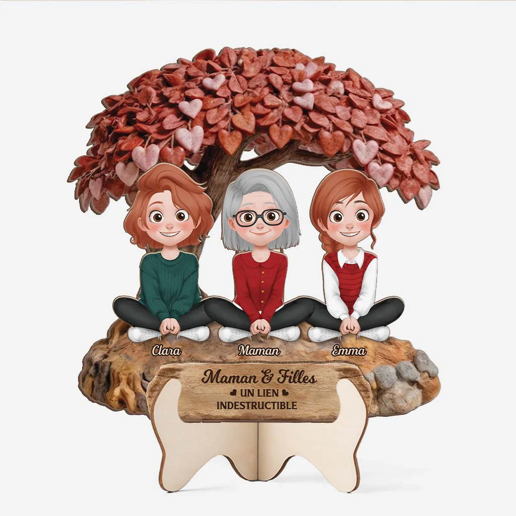 Plaque Bois Personnalisée - Cadeau Maman Et Ses Filles