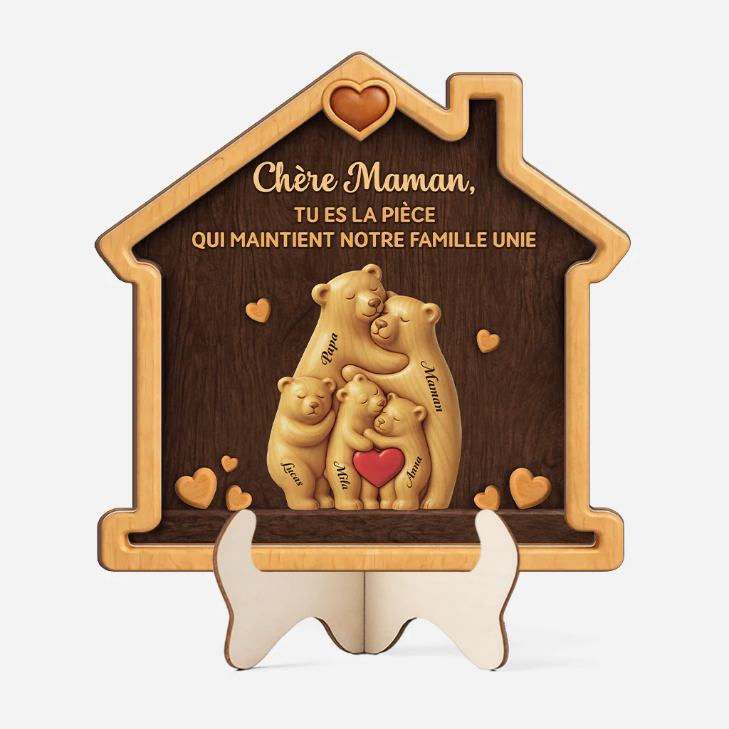 Plaque En Bois Personnalisable | Maman Papa La Pièce Qui Nous Unit