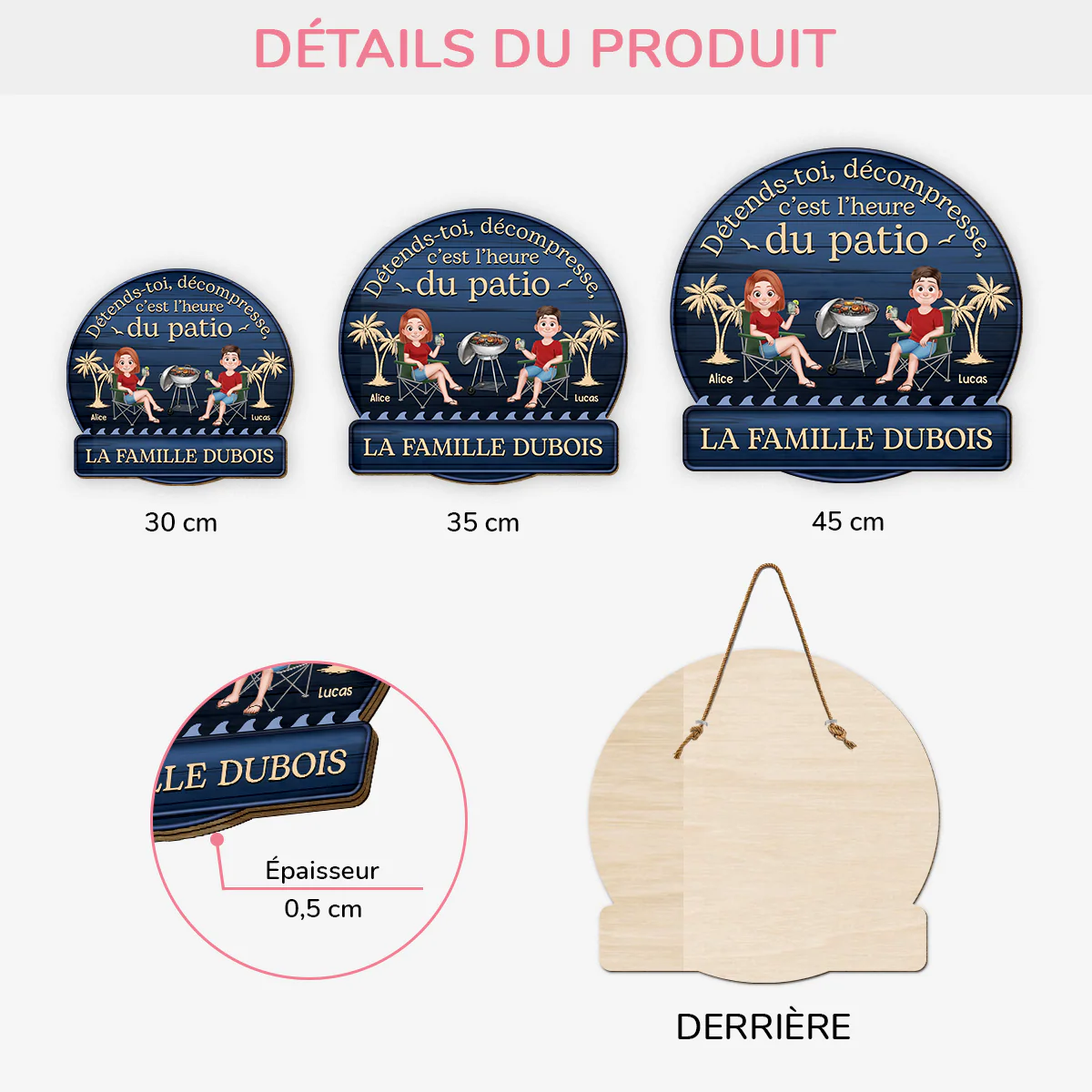 Plaque Bois Personnalisée Pour Famille Et Couple - Détends-toi Et Décompress - Image 3