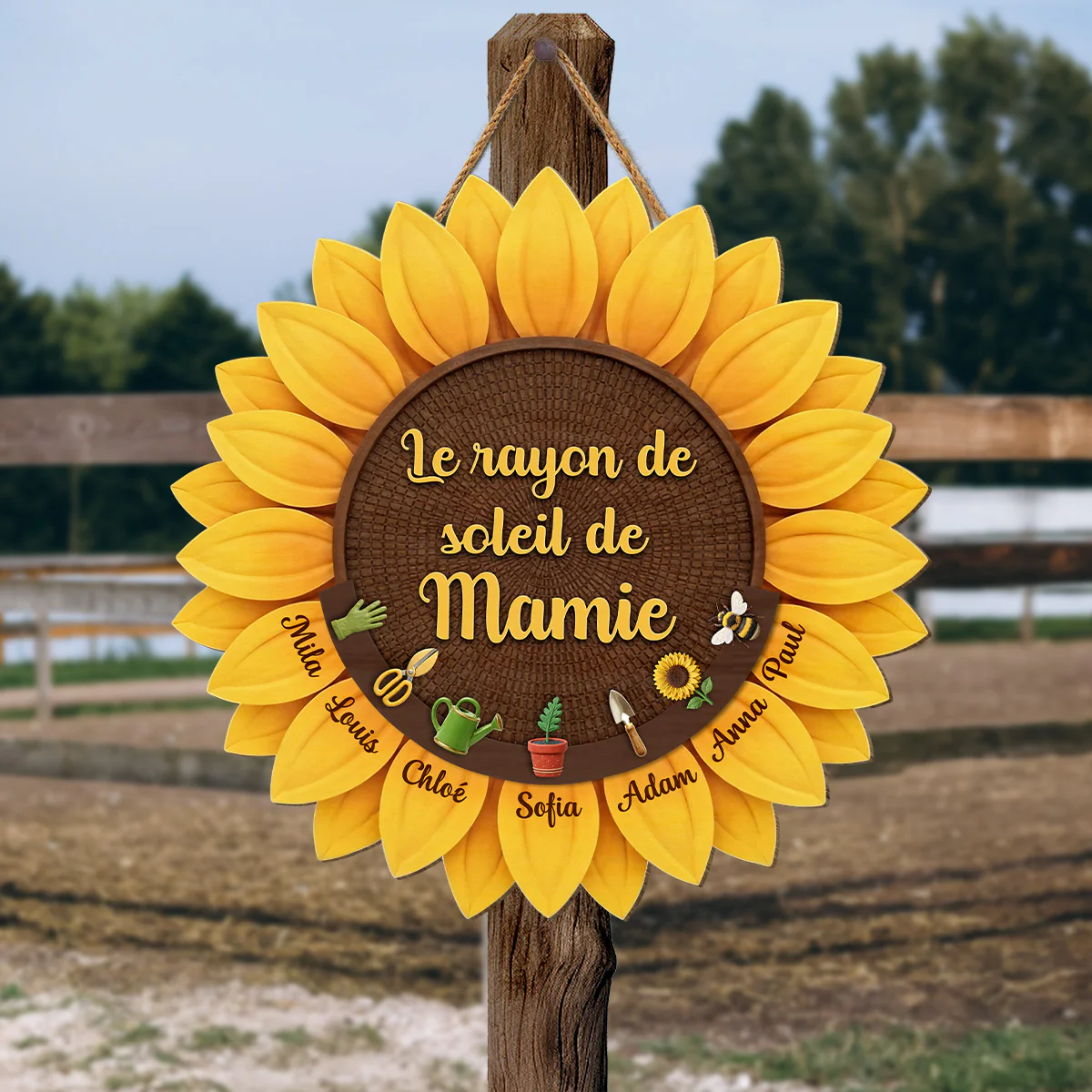 Plaque En Bois Personnalisée | Rayon De Soleil De Maman Mamie - Image 2