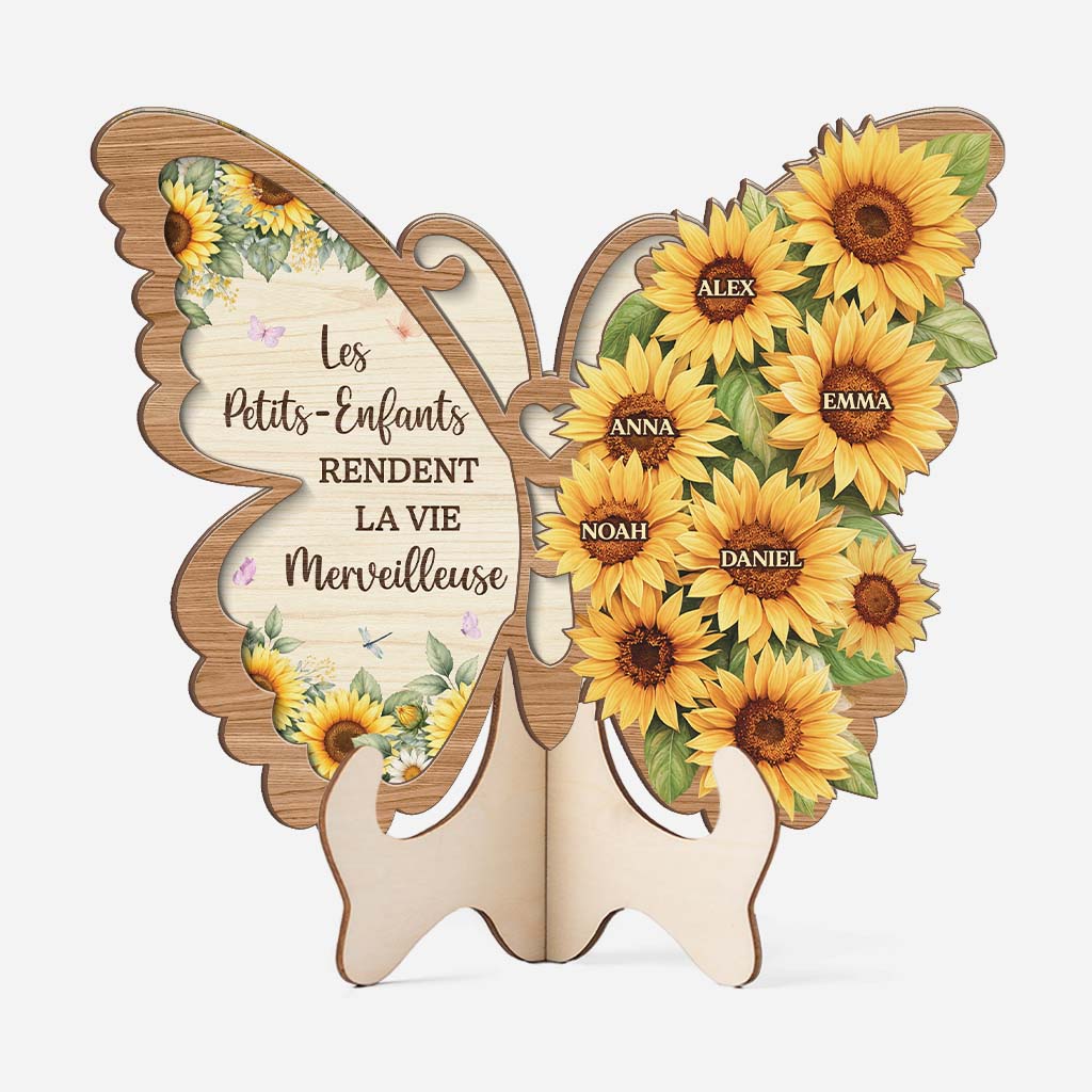 Plaque Bois Personnalisée - Vie Avec Enfants Cadeau Maman Mamie