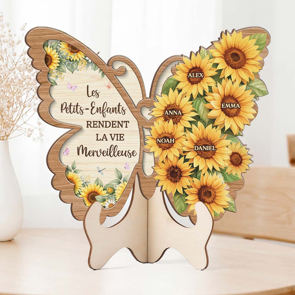 Plaque Bois Personnalisée - Vie Avec Enfants Cadeau Maman Mamie - Image 2
