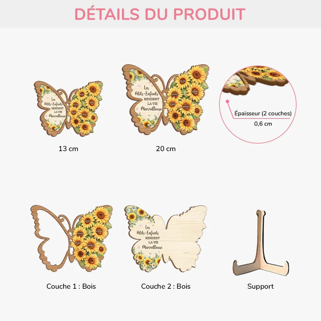 Plaque Bois Personnalisée - Vie Avec Enfants Cadeau Maman Mamie - Image 3