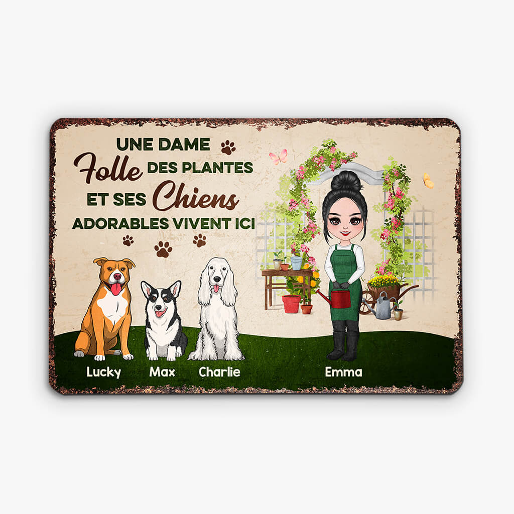Plaque de porte personnalisée pour jardin – Plantes & chiens adorables - Image 2