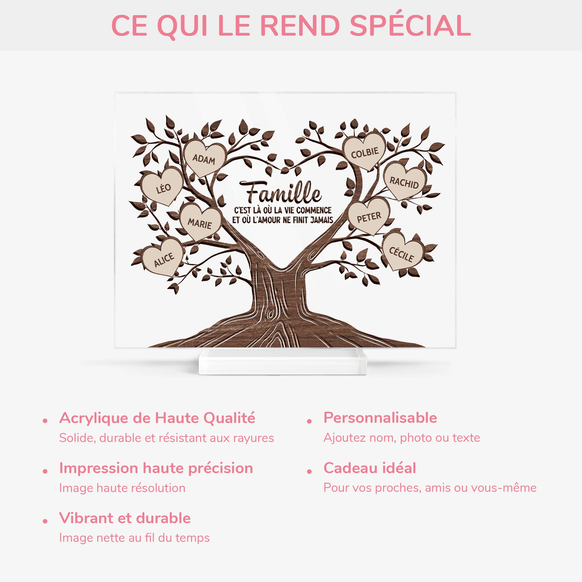 Plaque En Acrylique Personnalisé Pour Famille - L'Arbre Familial - Image 5