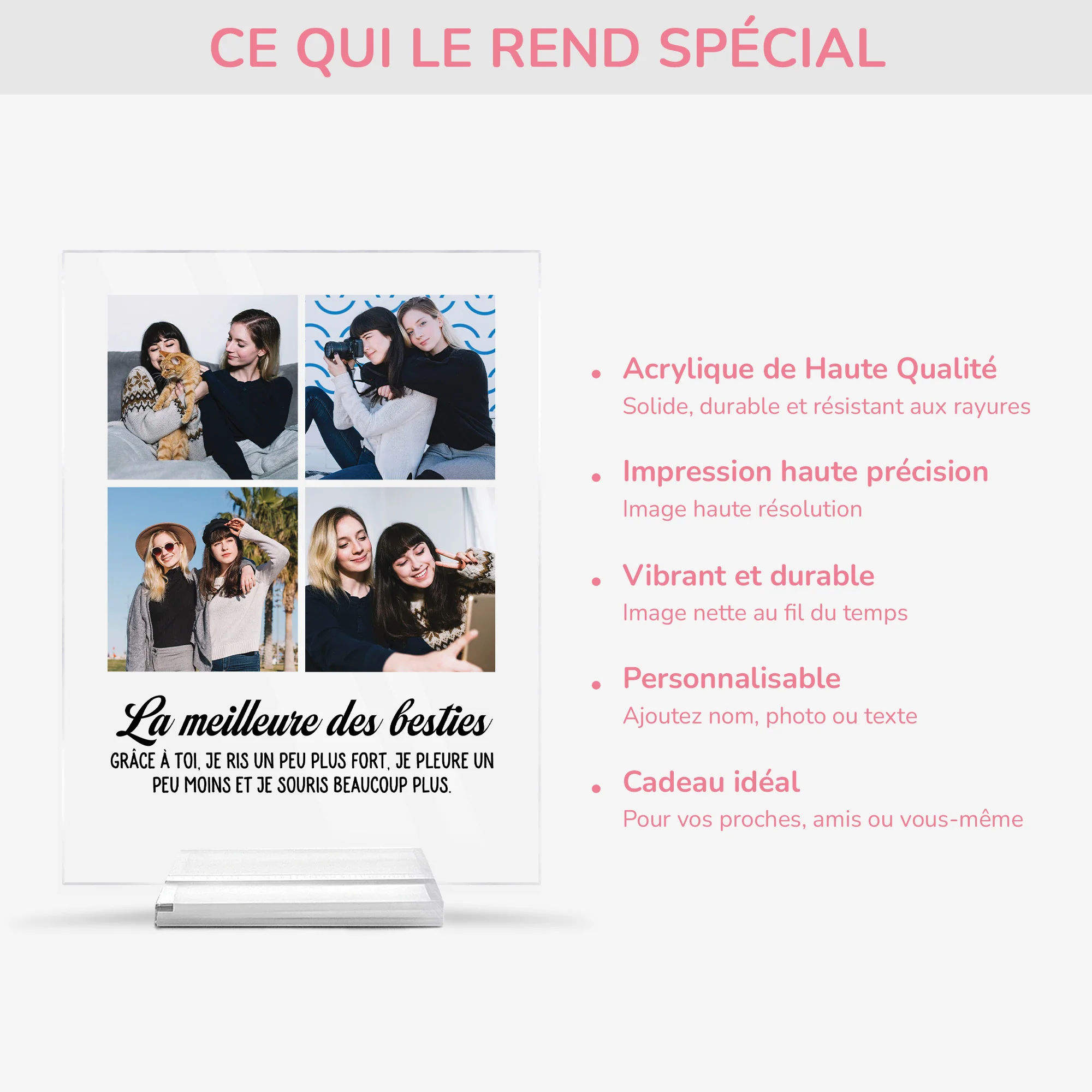 Plaque En Acrylique Personnalisée Photo Avec Support - La Meilleure Des Besties - Image 5