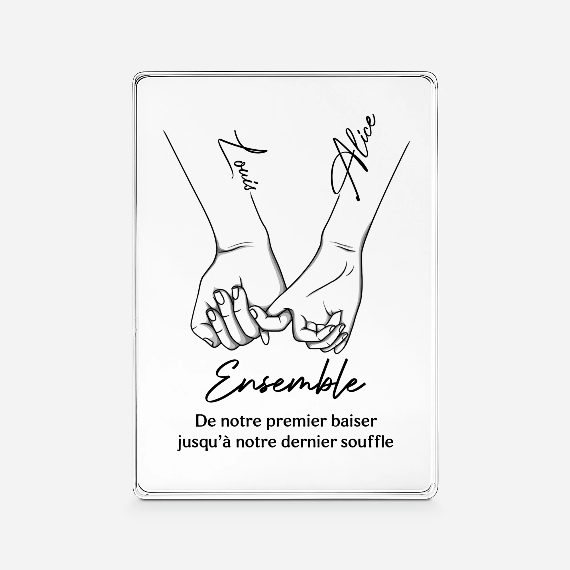 Plaque En Acrylique Rectangulaire Personnalisée - Couple Ensemble