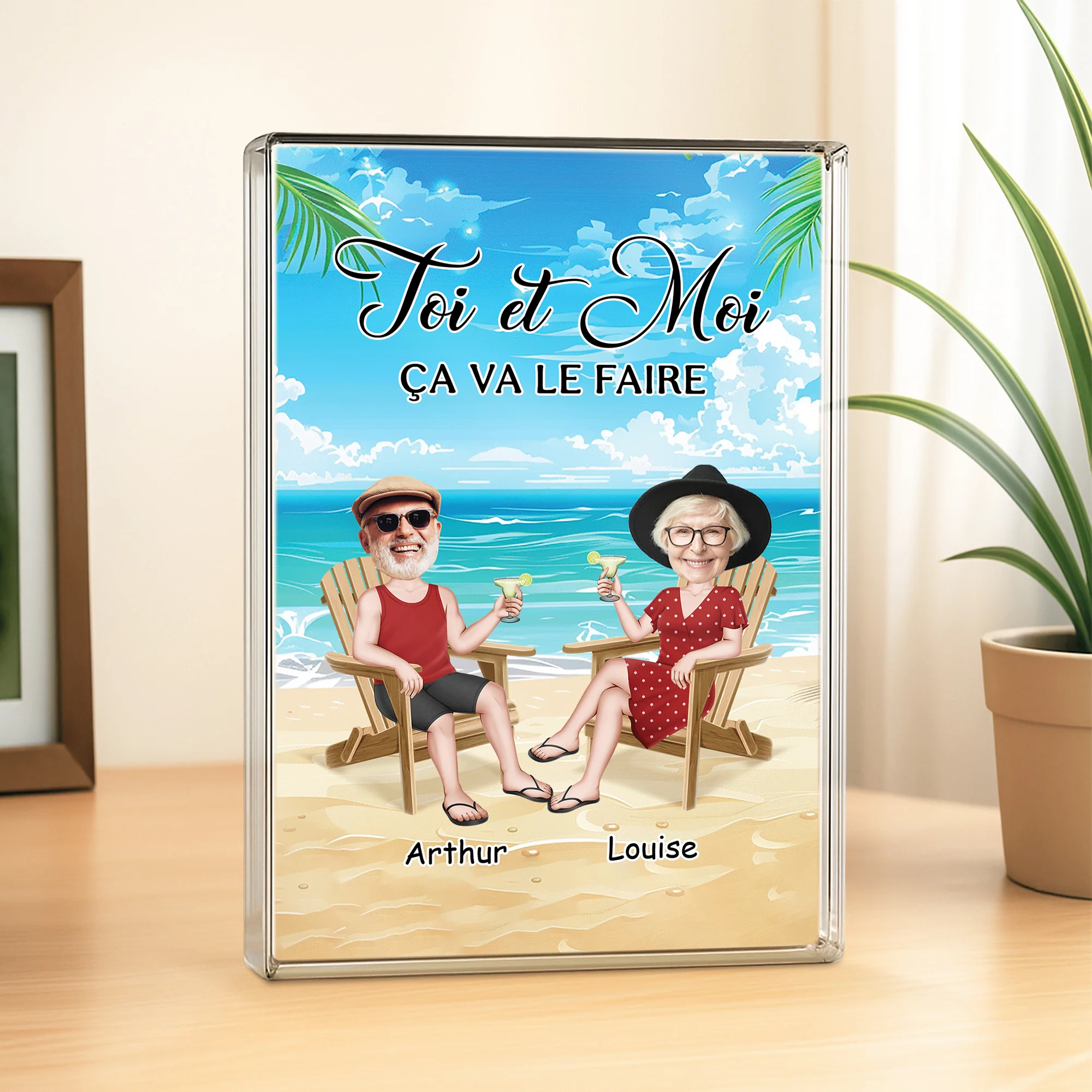 Plaque En Acrylique Rectangulaire Personnalisée Couple - Toi Et Moi - Image 2