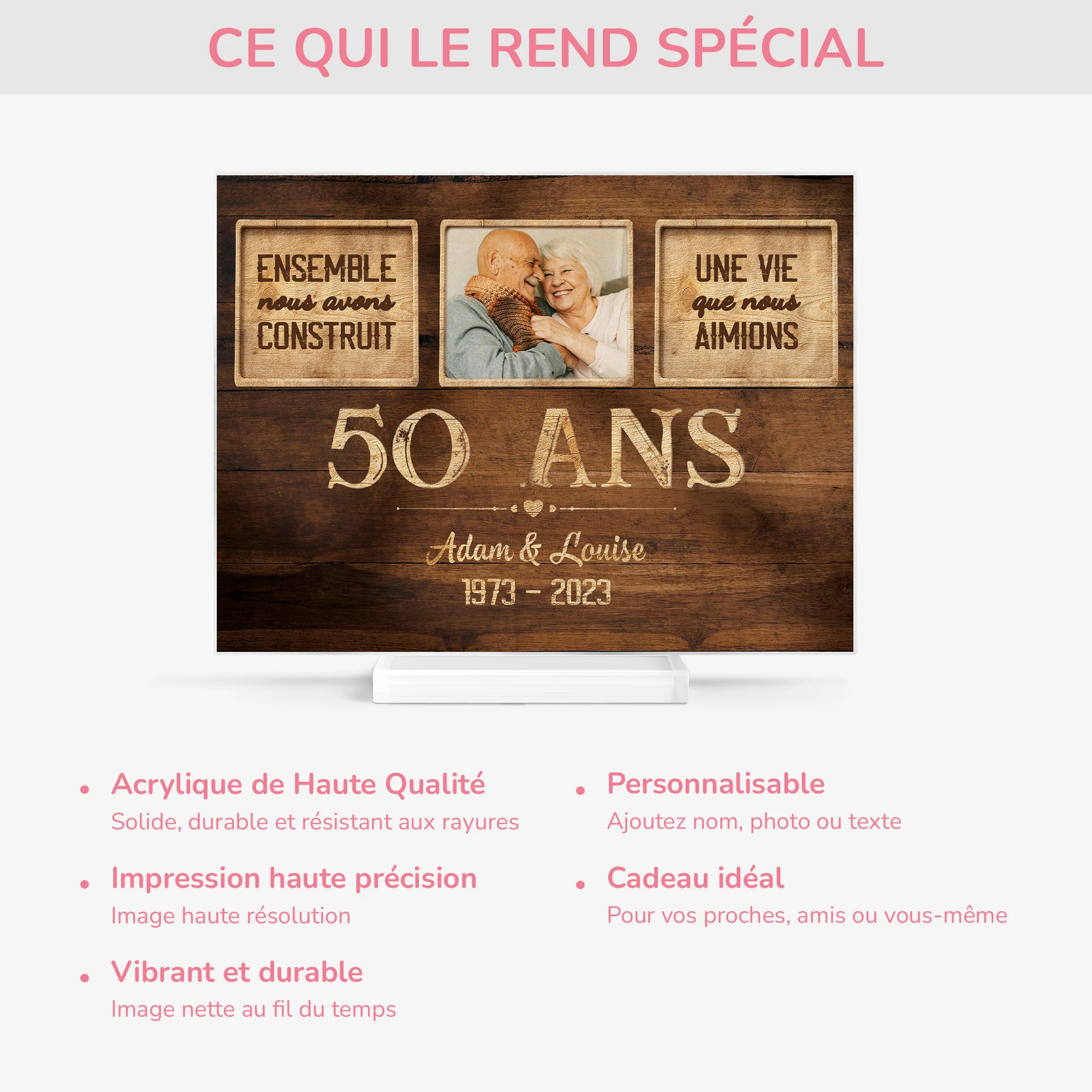 Plaque En Acrylique Personnalisée - Ensemble, Nous Avons Construit Une Vie Que Nous Aimons - Image 5