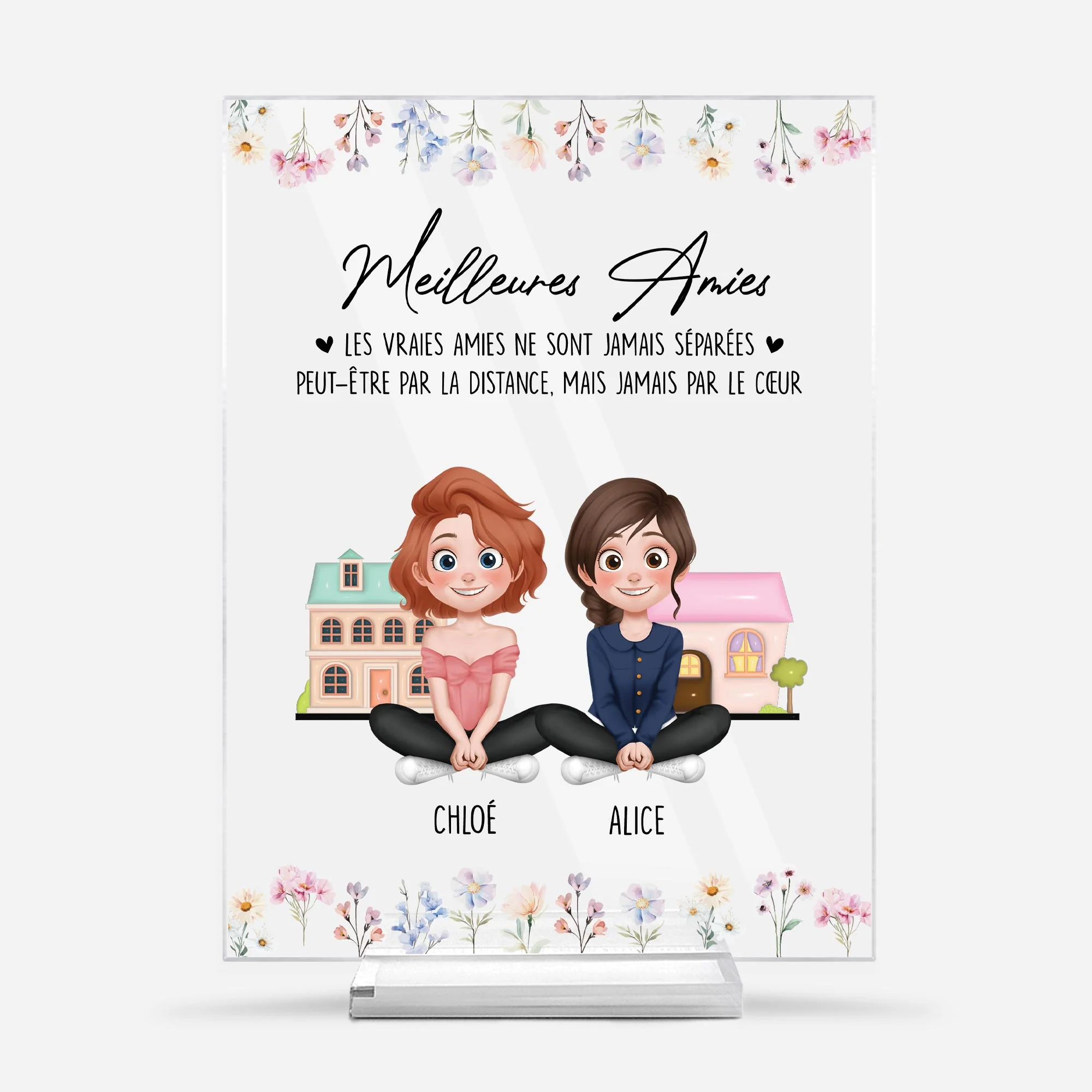 Plaque En Acrylique Personnalisée Avec Support - Meilleures Amies