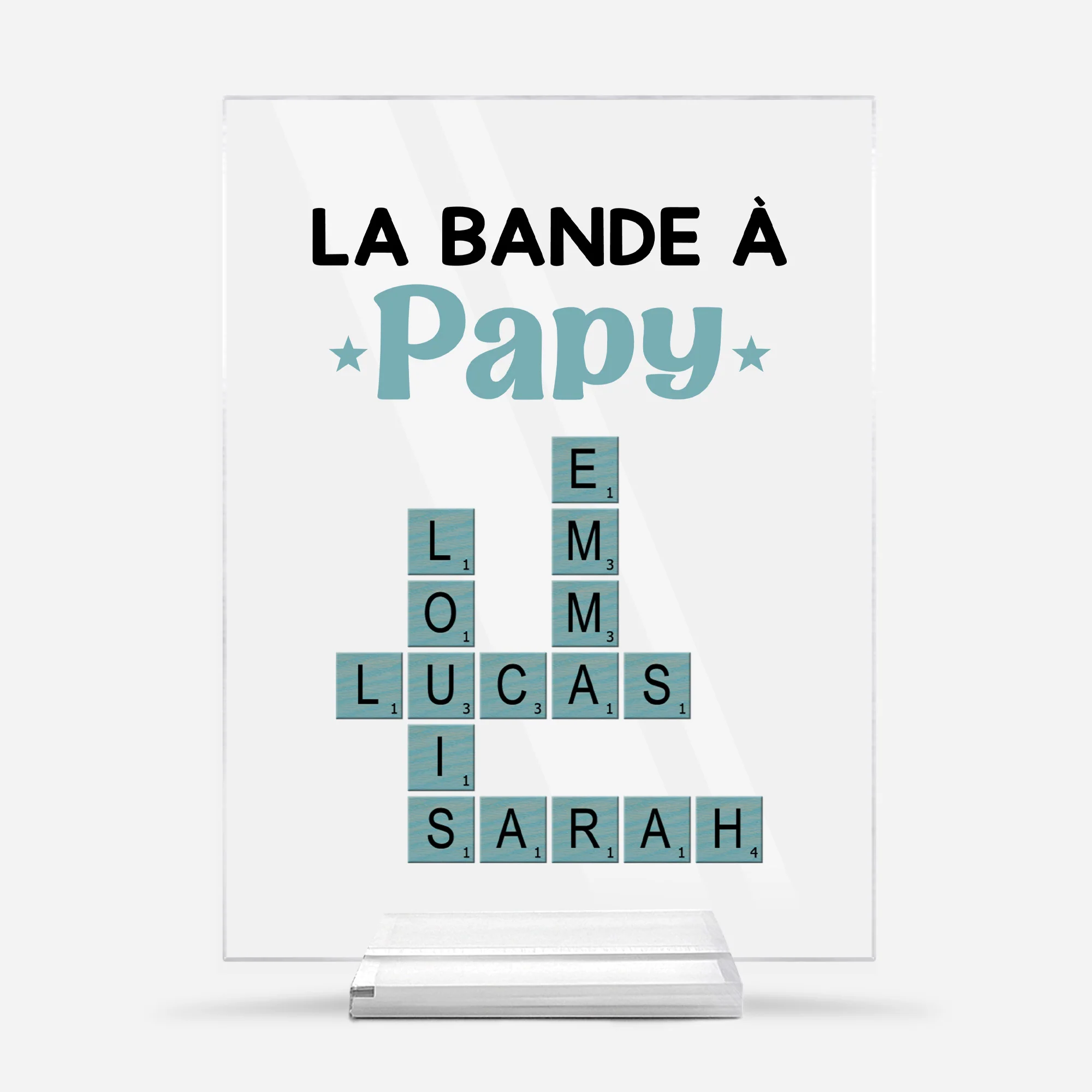 Plaque En Acrylique Personnalisée Avec Support - La Bande À Papy - Mots Croisés