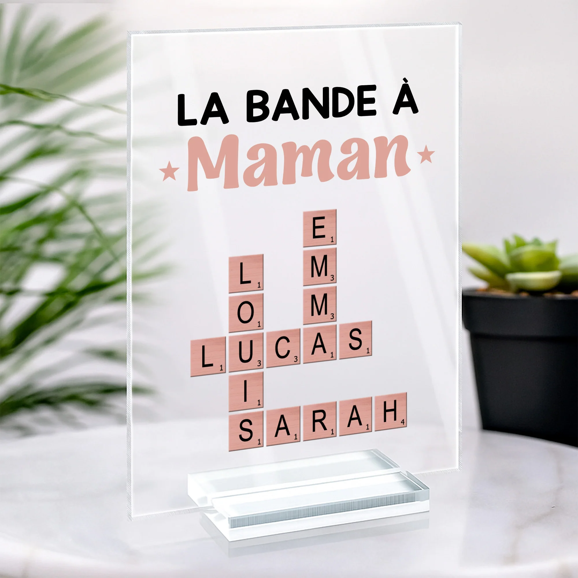 Plaque En Acrylique Personnalisée Avec Support - La Bande À Papy - Mots Croisés - Image 2