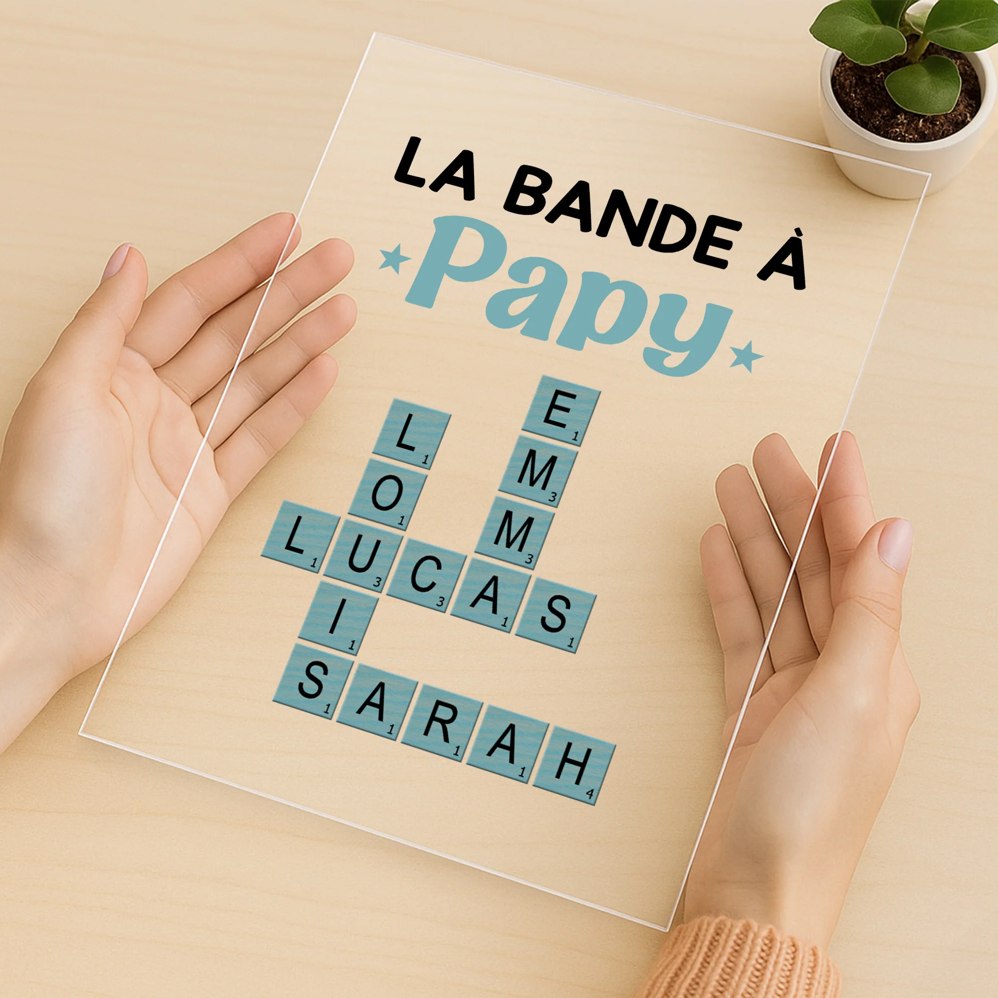 Plaque En Acrylique Personnalisée Avec Support - La Bande À Papy - Mots Croisés - Image 3