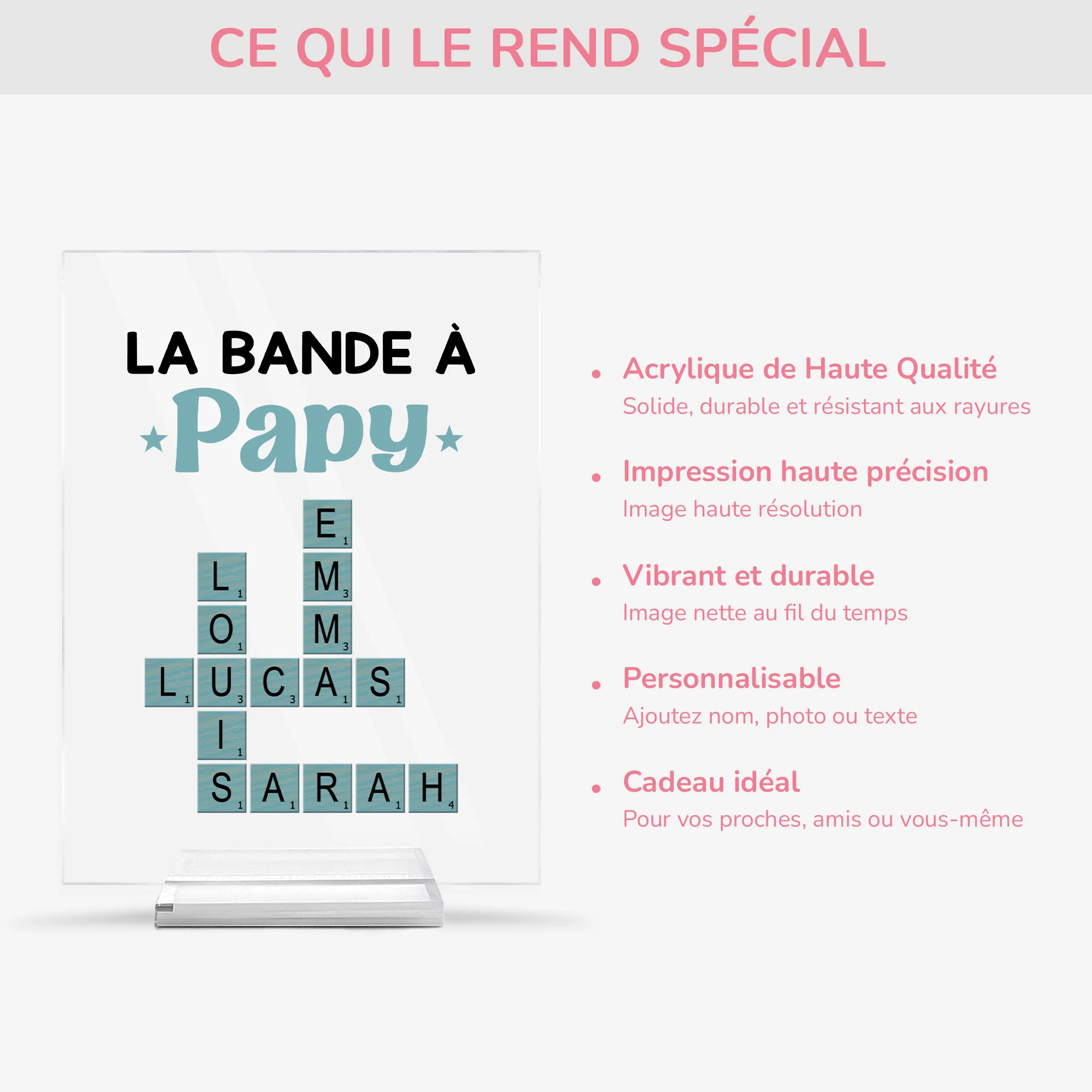 Plaque En Acrylique Personnalisée Avec Support - La Bande À Papy - Mots Croisés - Image 5