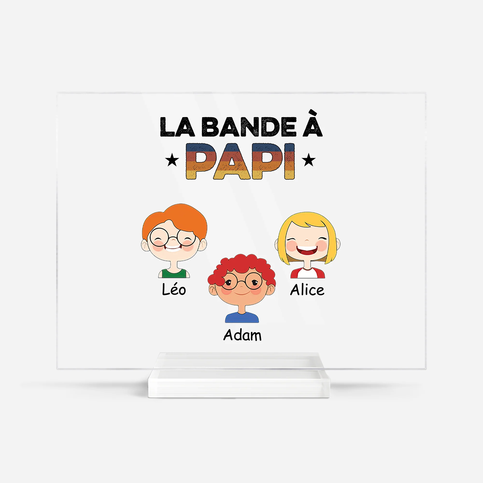 Plaque En Acrylique Personnalisée Avec Support - La Bande À Papy Vintage
