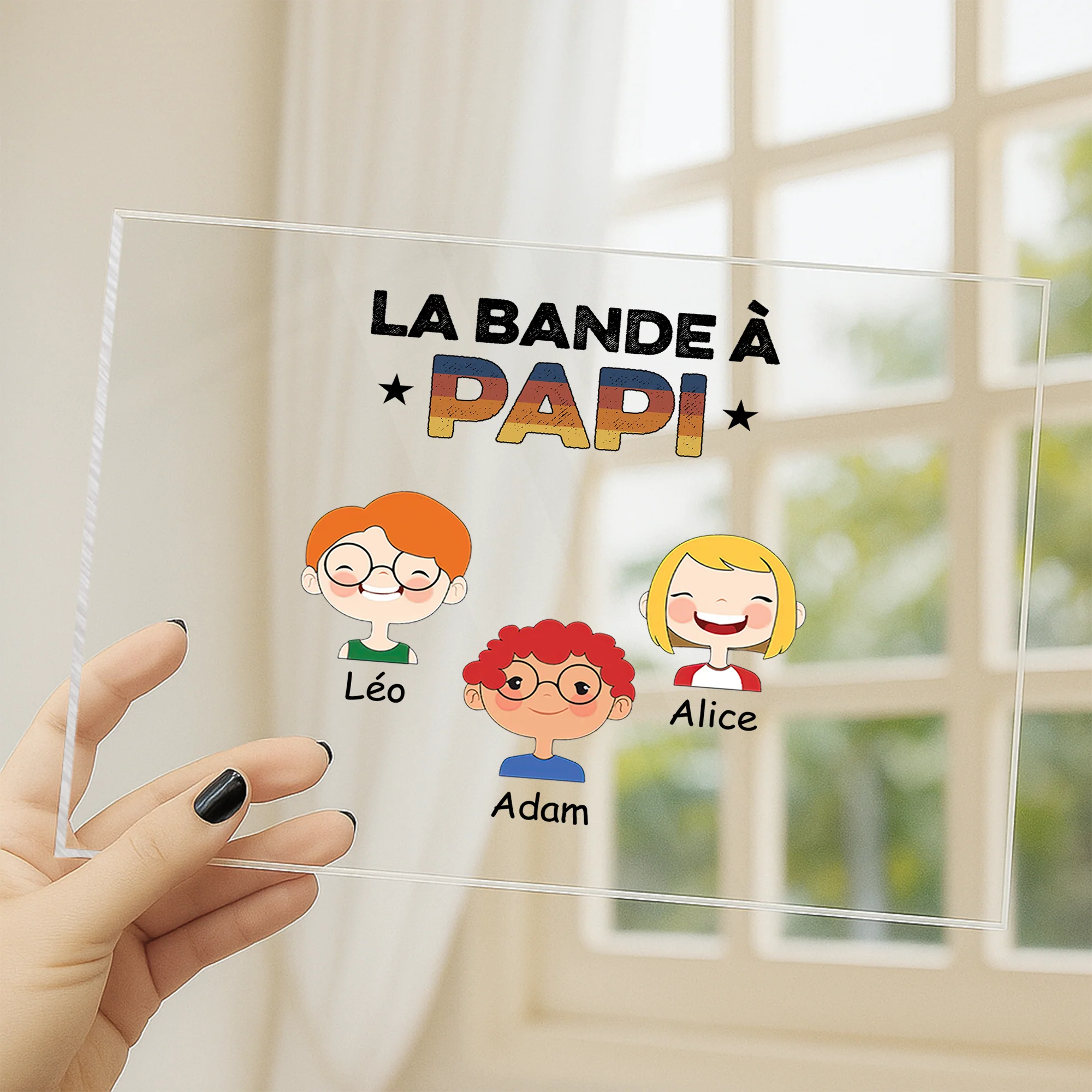 Plaque En Acrylique Personnalisée Avec Support - La Bande À Papy Vintage - Image 3