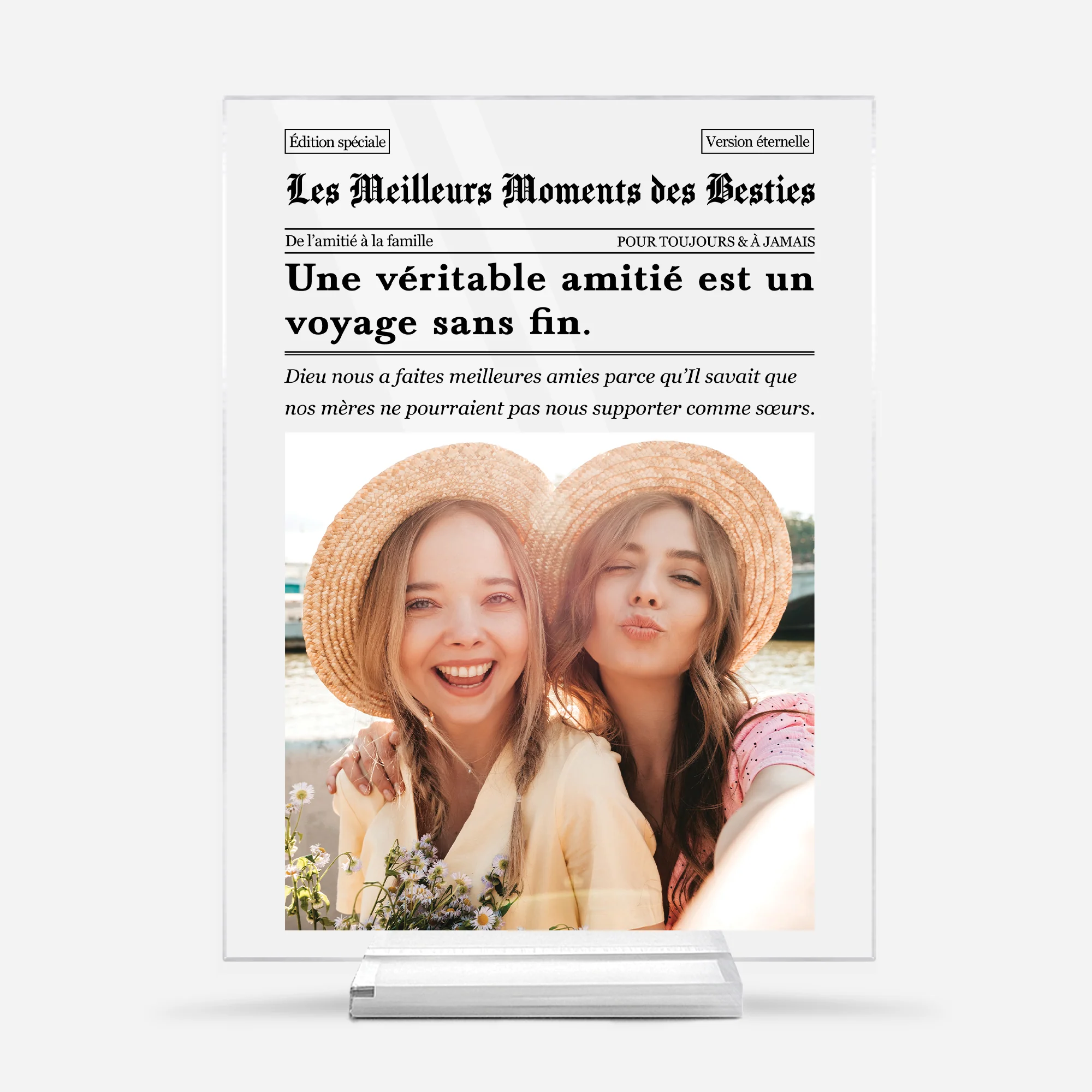 Plaque En Acrylique Personnalisée Avec Support - Le Journal Des Meilleures Amies