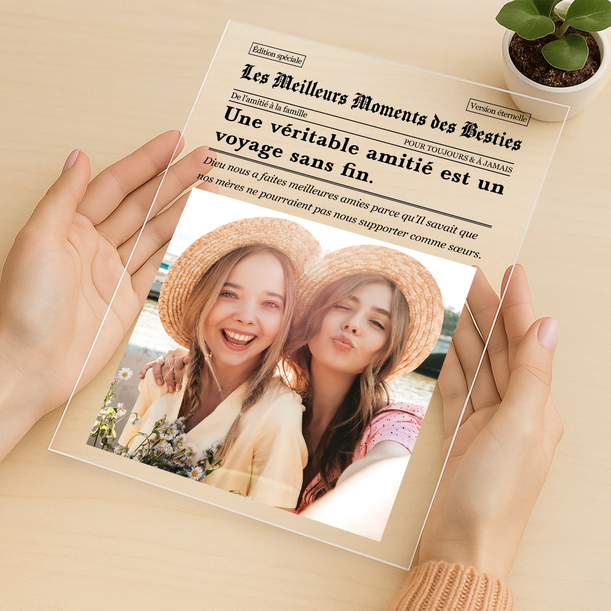 Plaque En Acrylique Personnalisée Avec Support - Le Journal Des Meilleures Amies - Image 3