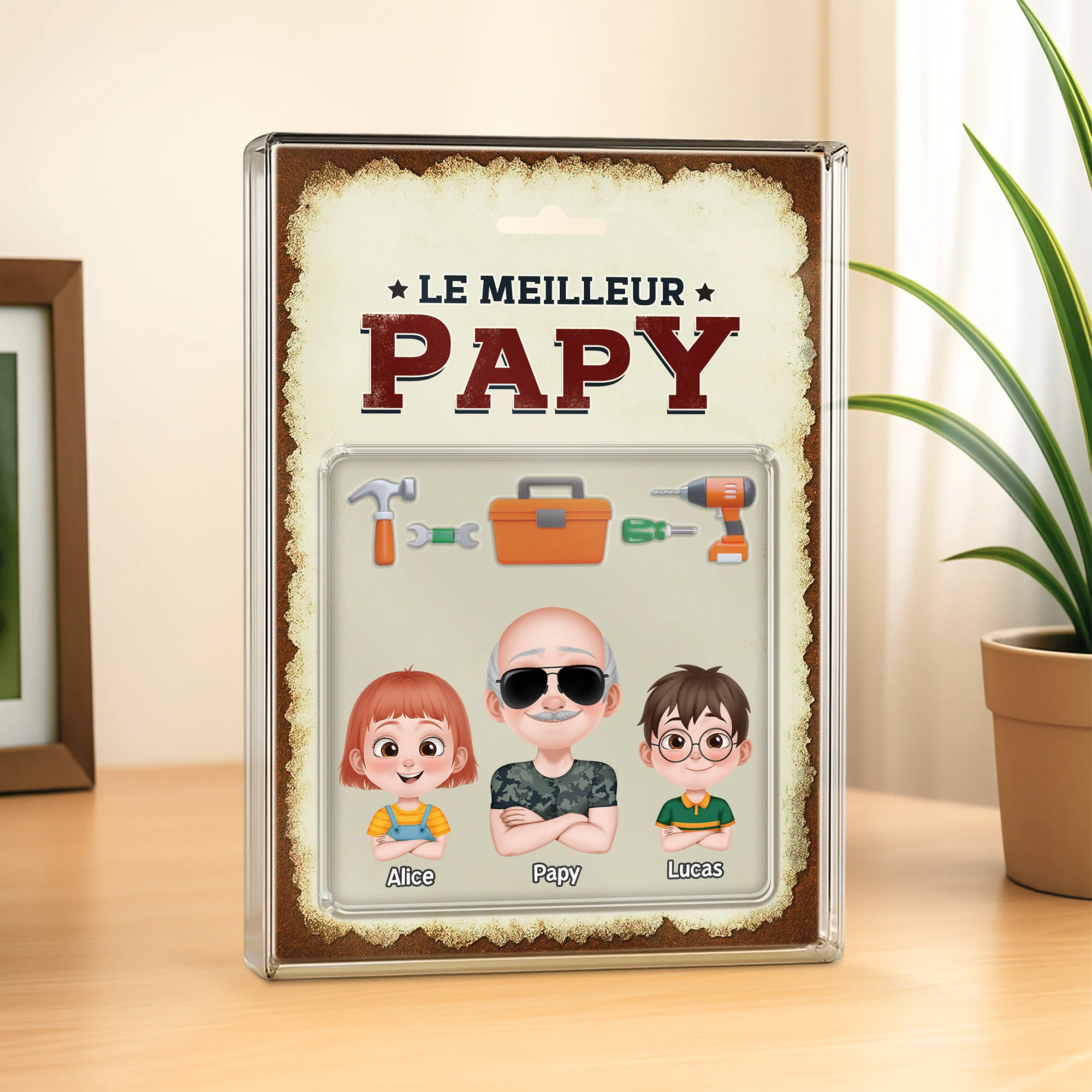 Plaque Acrylique Personnalisée - Meilleur Papa Bricolage - Image 2