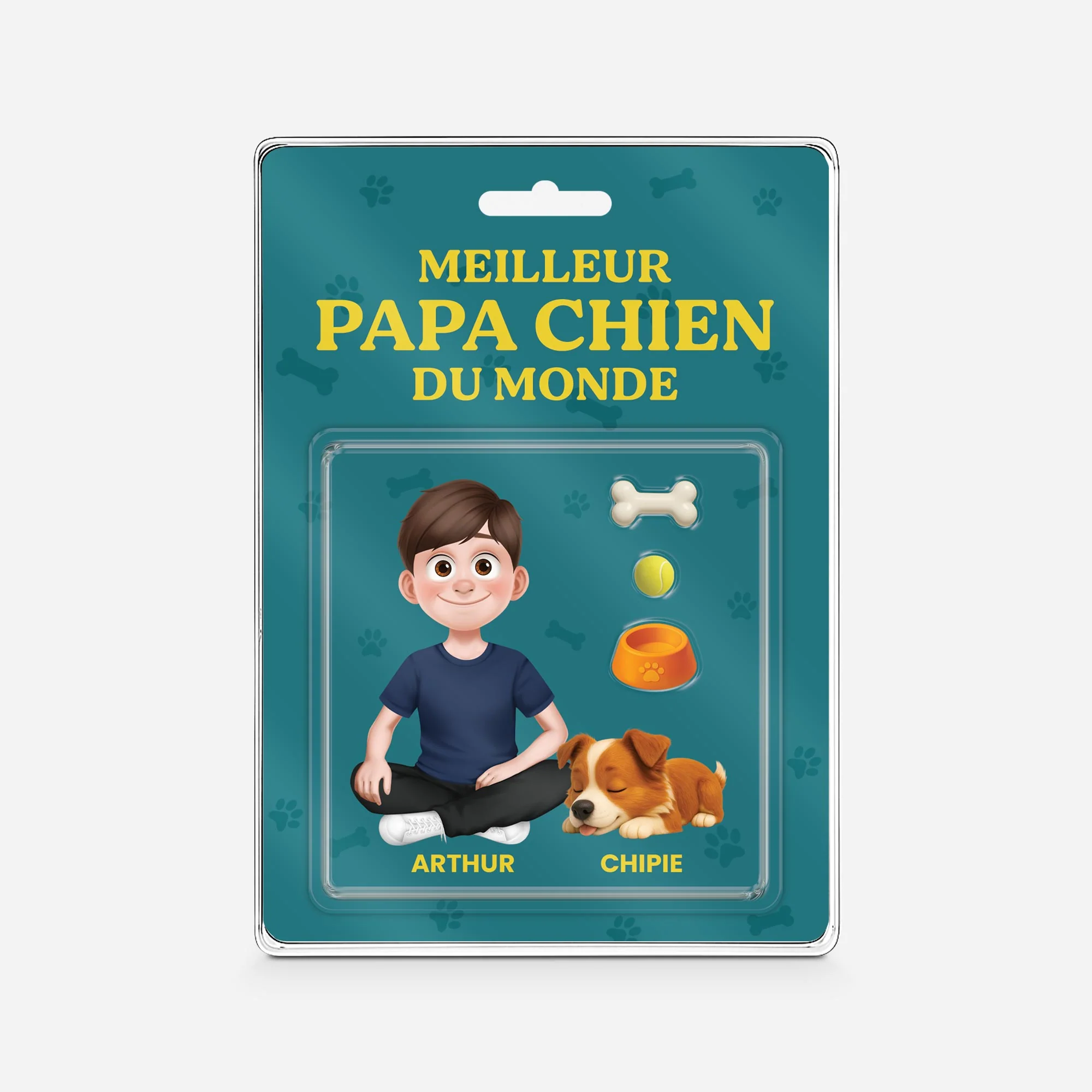Plaque En Acrylique Rectangulaire  Personnalisée - Meilleur Papa Chien du Monde