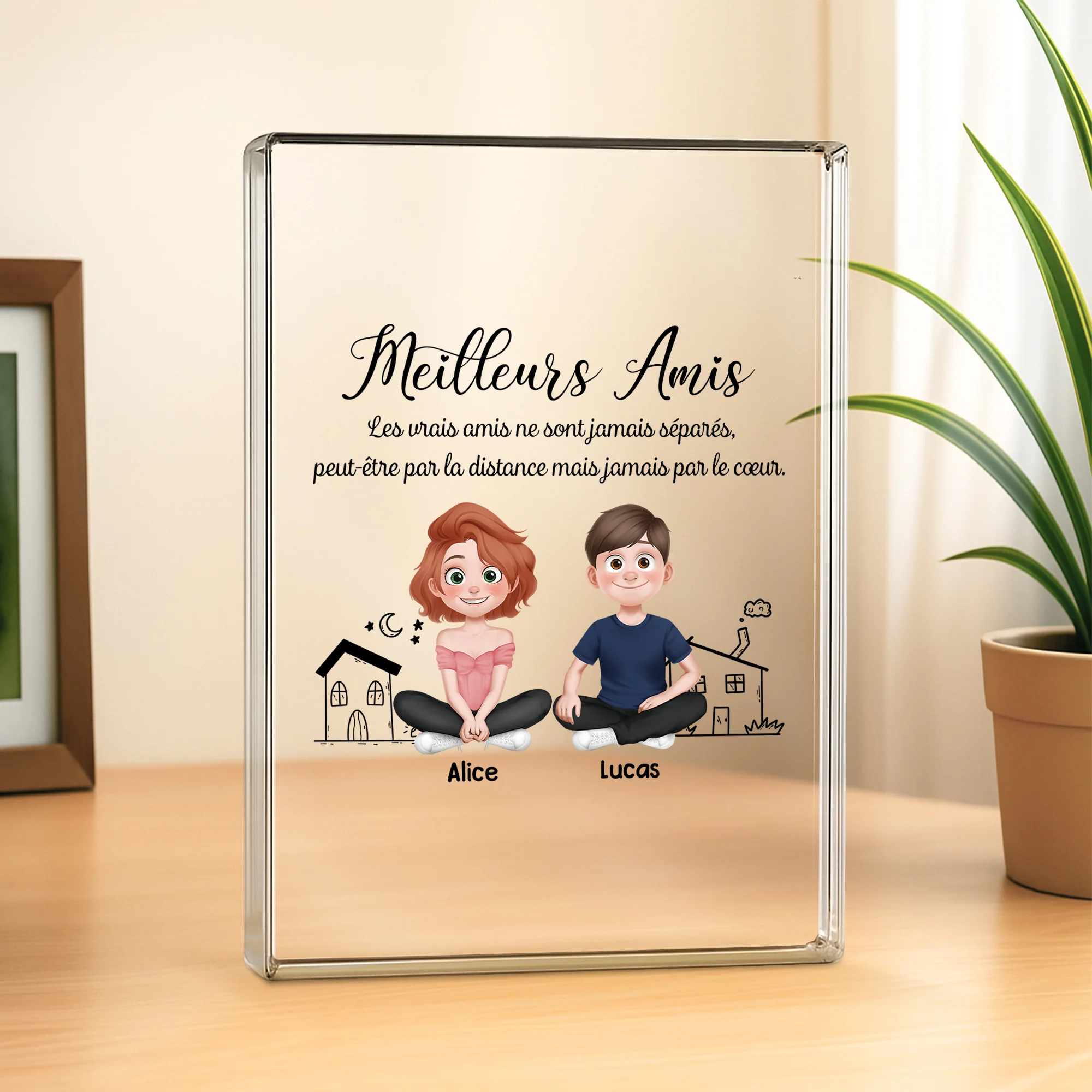Plaque En Acrylique Rectangulaire Personnalisée - Meilleurs Amis - Image 2