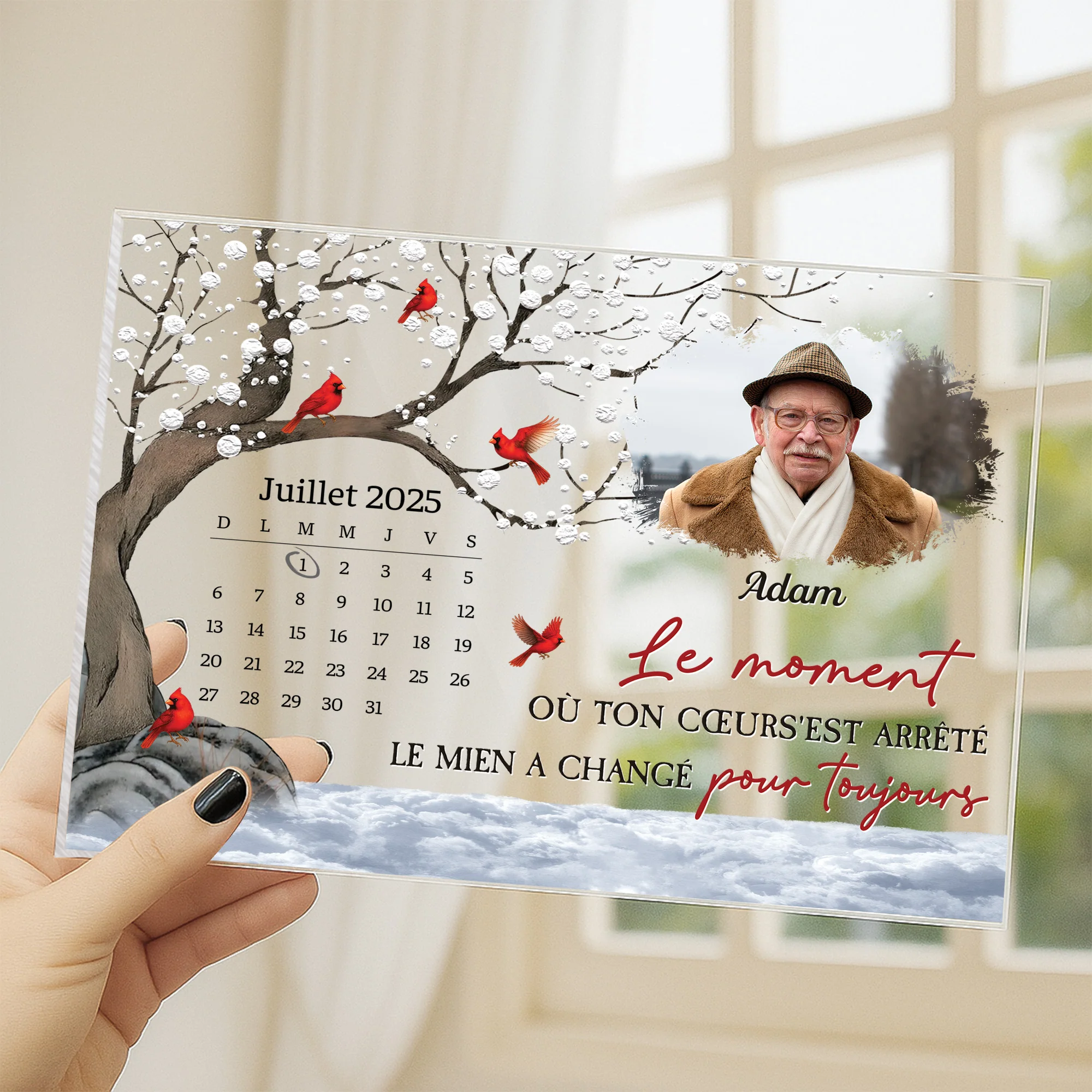 Plaque En Acrylique Personnalisée Photo Avec Support - Le Moment Où Ton Cœur S'Est Arrêté - Image 3
