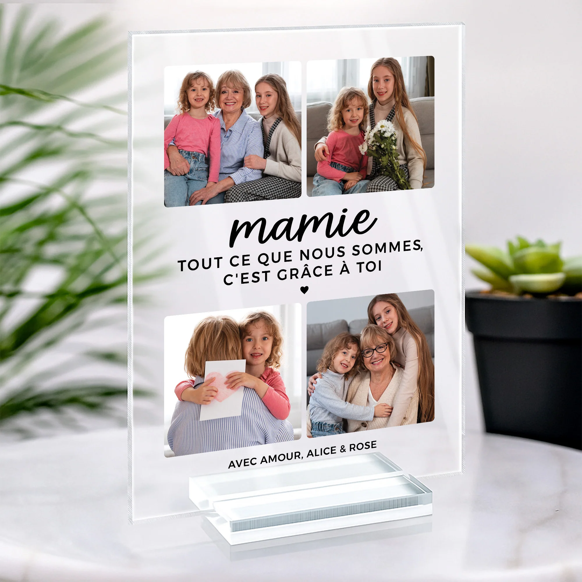 Plaque En Acrylique Personnalisée Maman Avec Photo - C'est Grâce À Toi - Image 2
