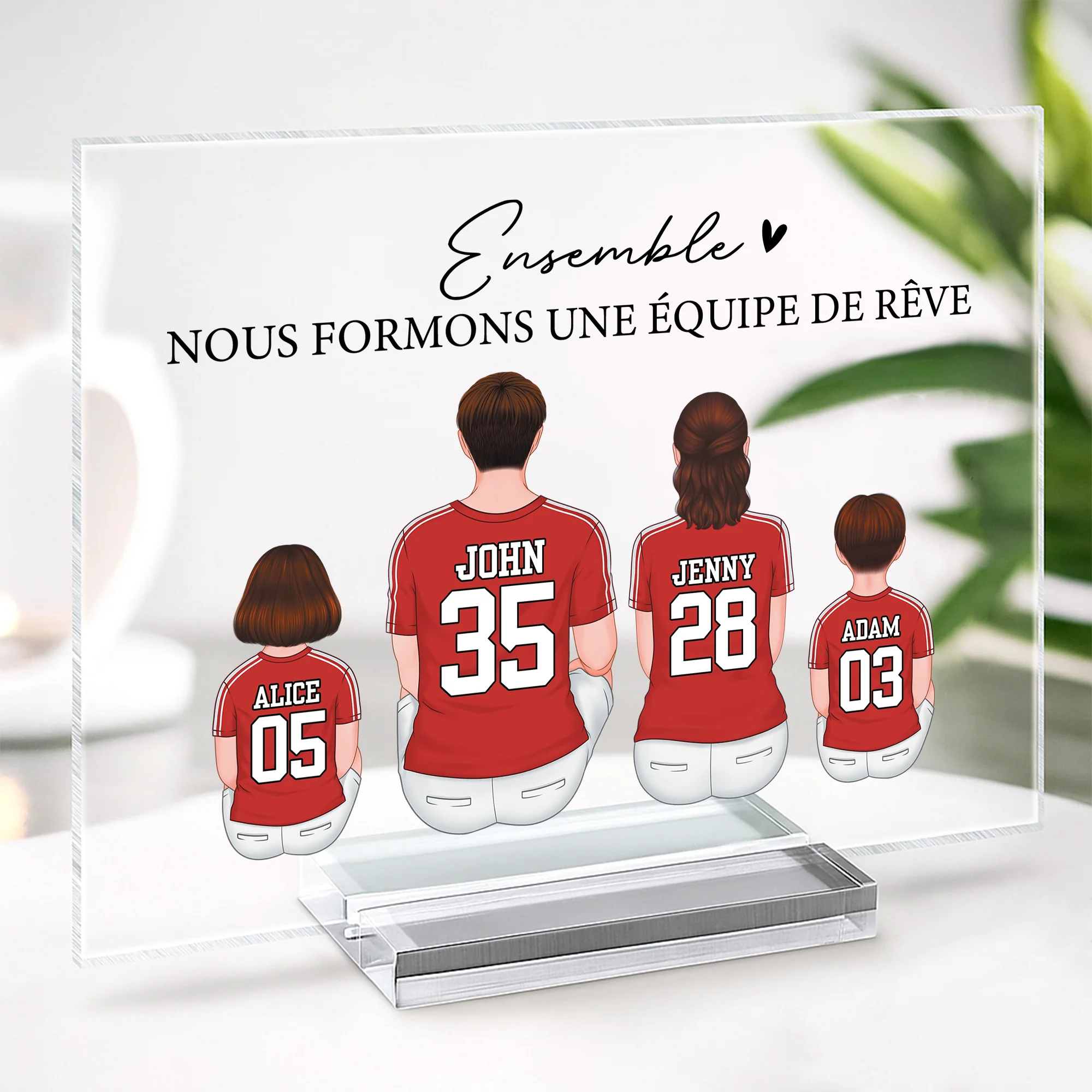 Plaque En Acrylique Personnalisée - Une Équipe De Rêve Famille - Image 2