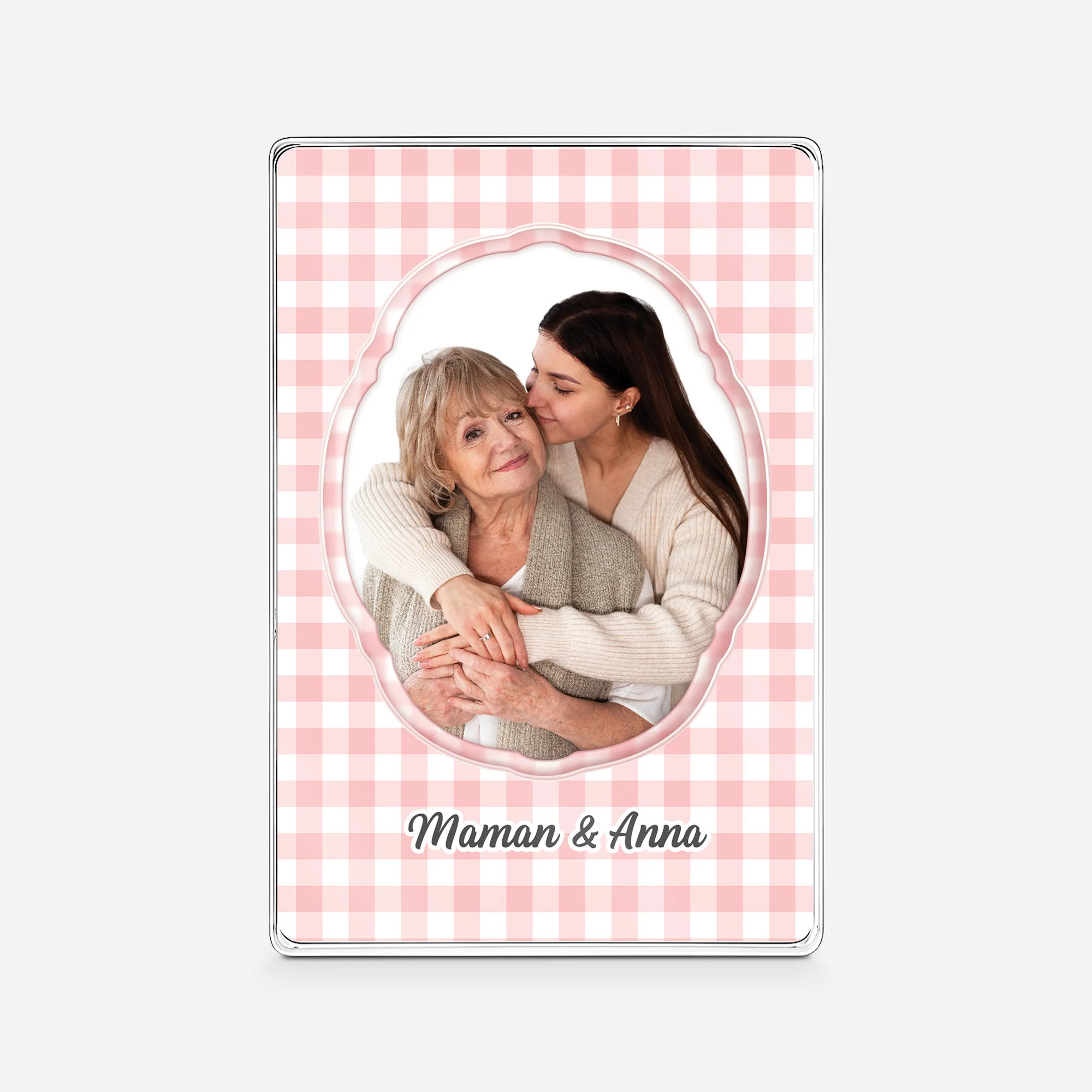 Plaque En Acrylique Rectangulaire Personnalisée Avec Photo - Maman Papa Je T'aime