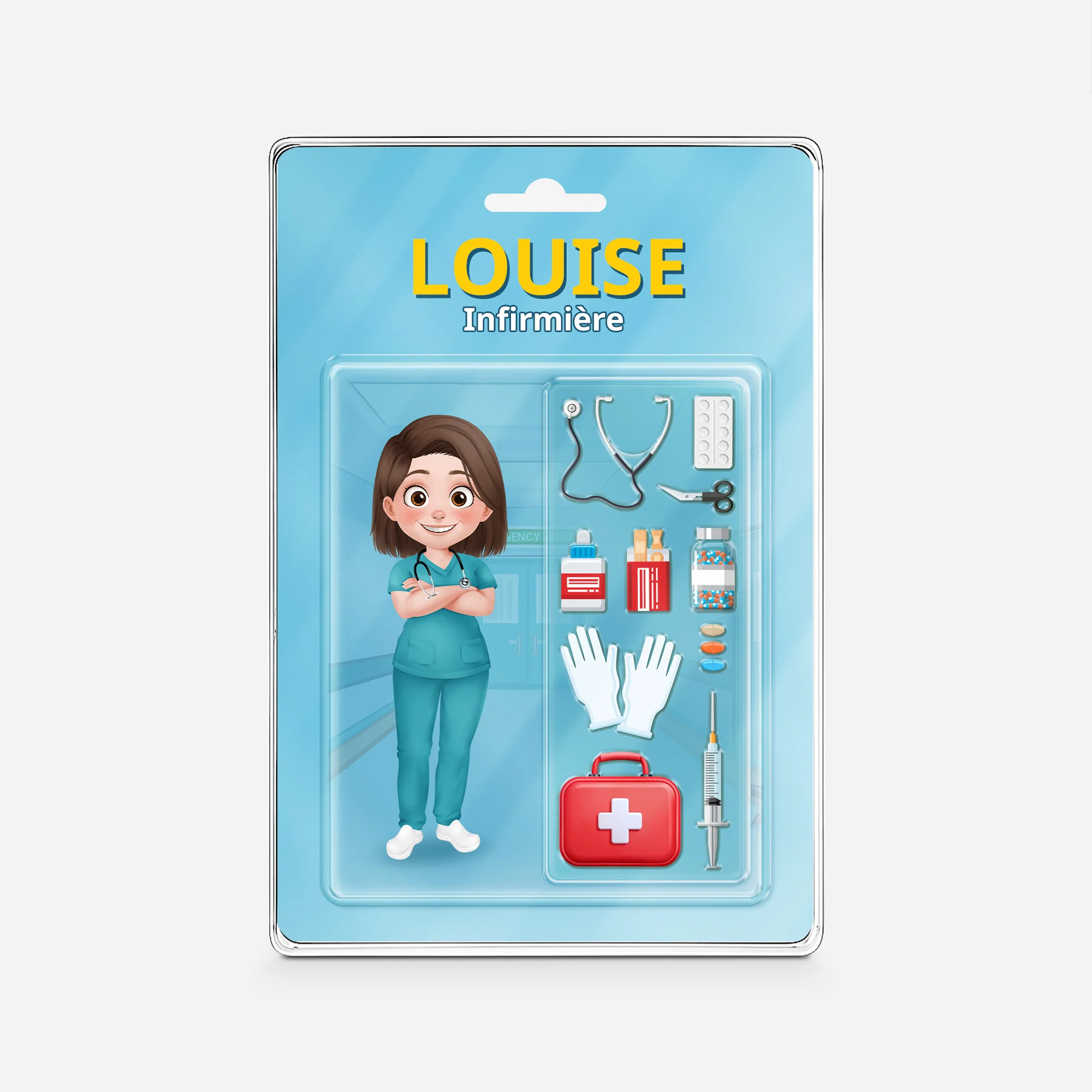 Plaque En Acrylique Rectangulaire Personnalisée Avec Prénom pour Infirmière