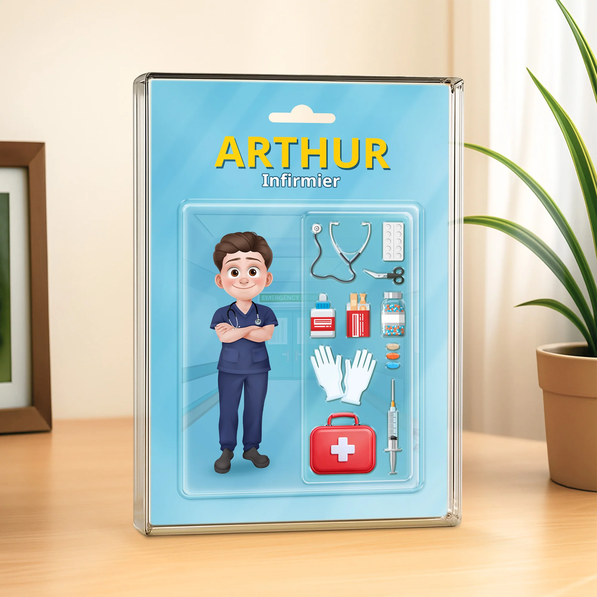 Plaque En Acrylique Rectangulaire Personnalisée Avec Prénom pour Infirmière - Image 2
