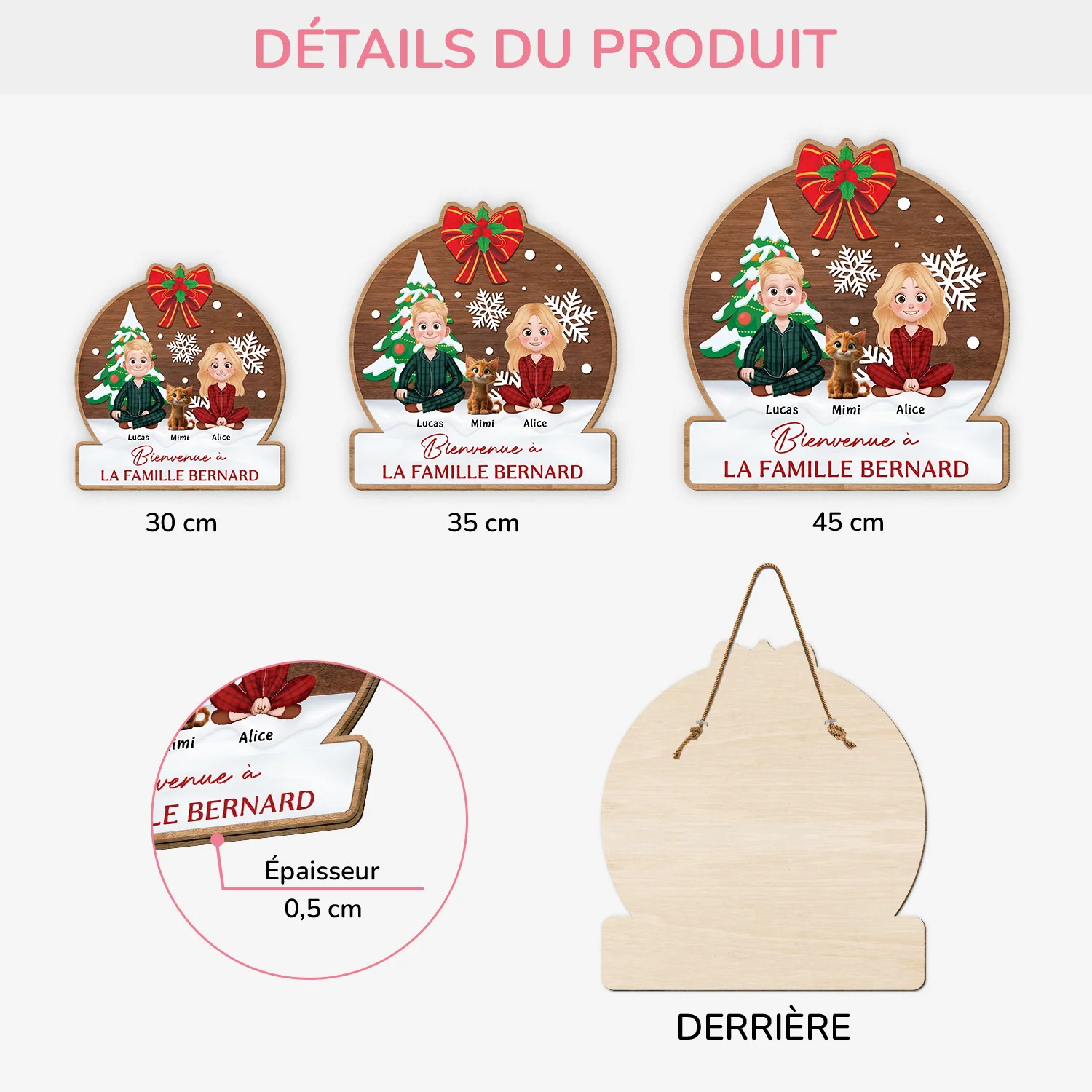 Plaque En Bois Personnalisé Couple Avec Chat - Bienvenue À Notre Famille - Image 4