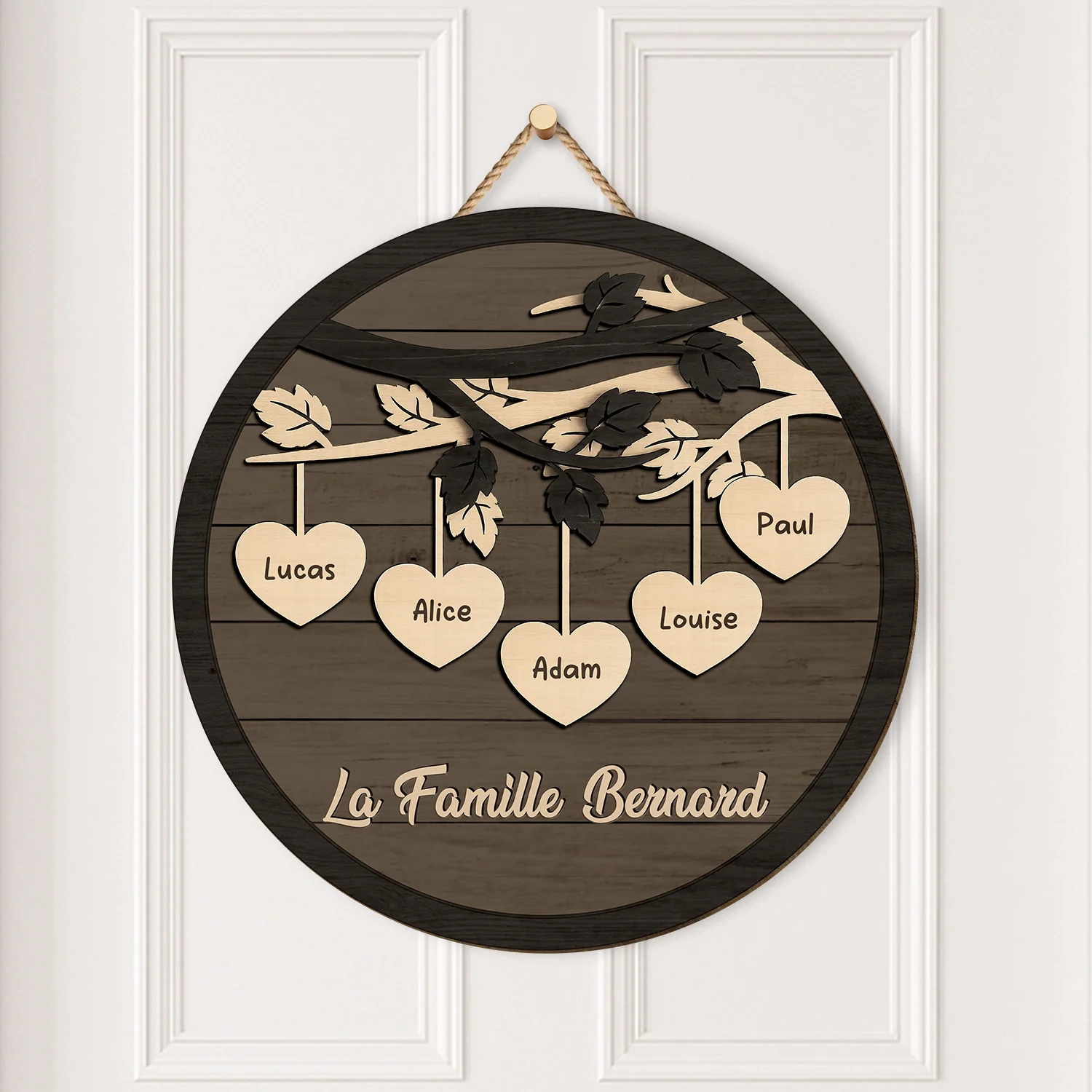 Plaque En Bois Personnalisée À Suspendre - Arbre De Notre Famille - Image 2