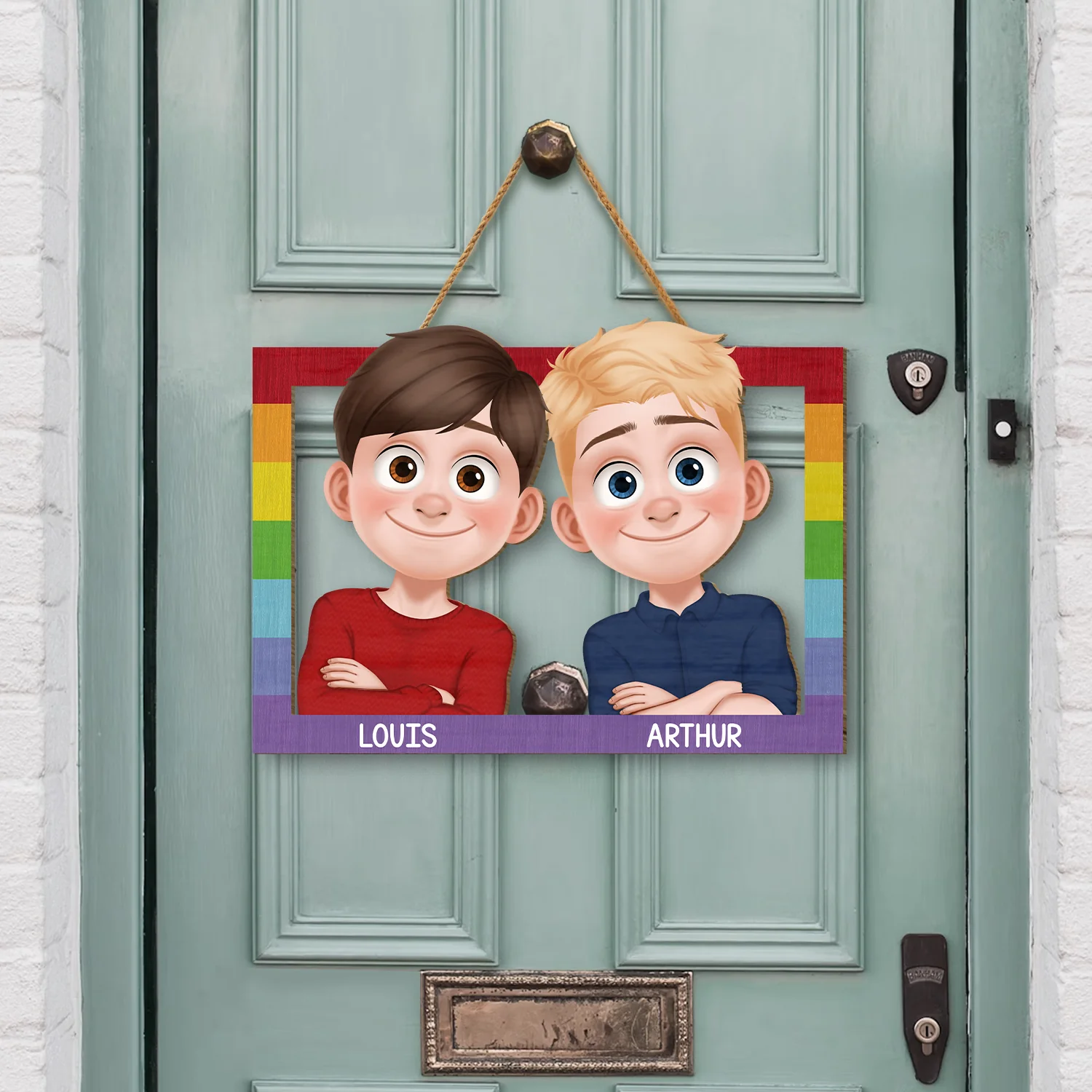 Plaque En Bois Personnalisée À Suspendre Couple Homosexuel - Toi Et Moi - Image 2