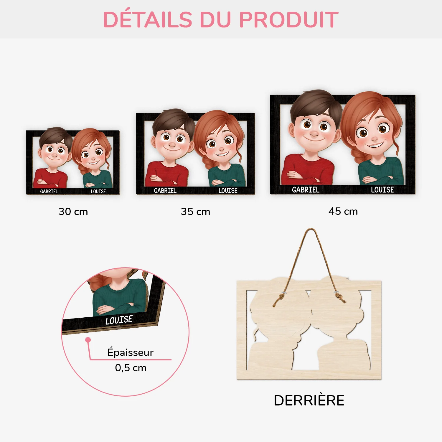 Plaque En Bois Personnalisée À Suspendre Couple Homosexuel - Toi Et Moi - Image 3