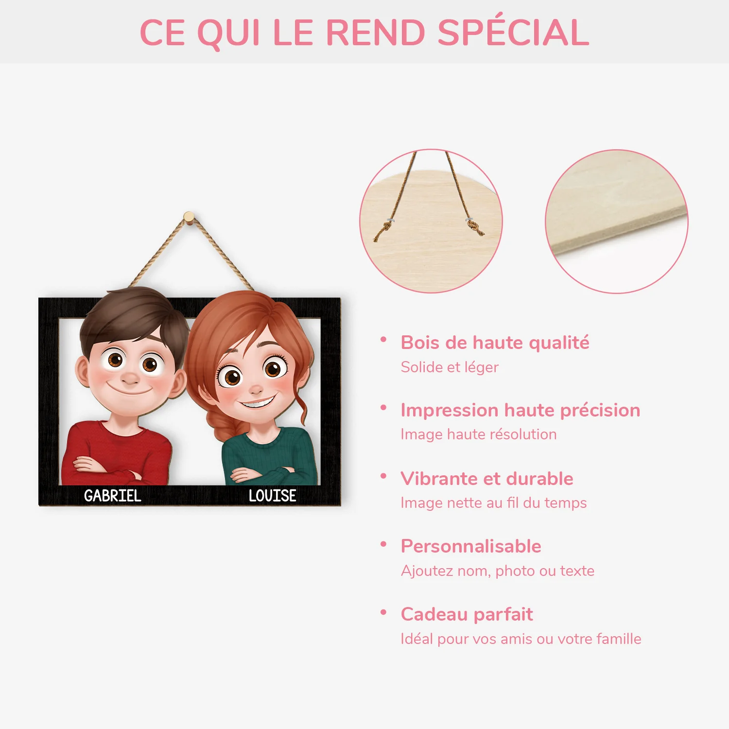 Plaque En Bois Personnalisée À Suspendre Couple Homosexuel - Toi Et Moi - Image 4