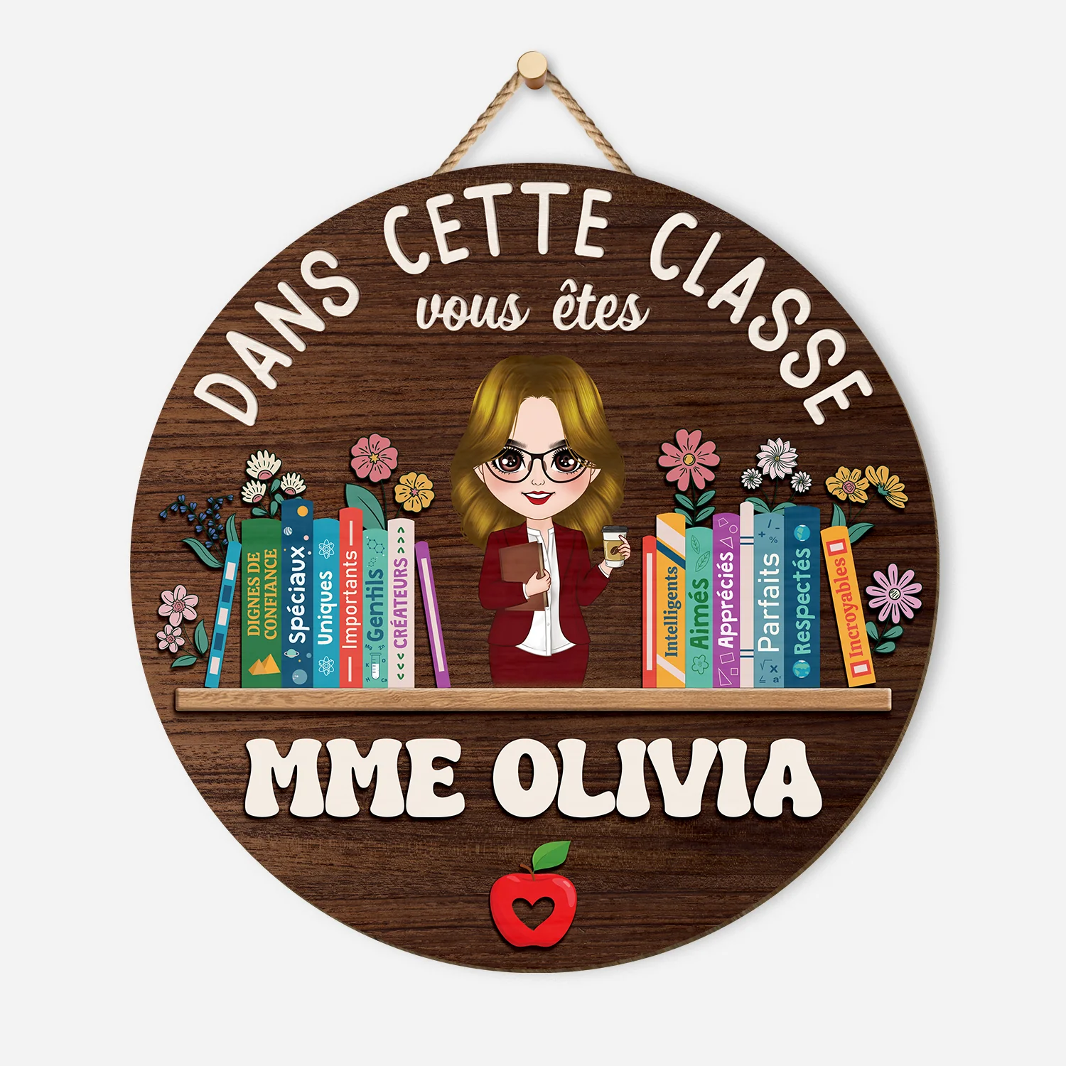 Plaque En Bois Personnalisée À Suspendre - Dans Cette Classe