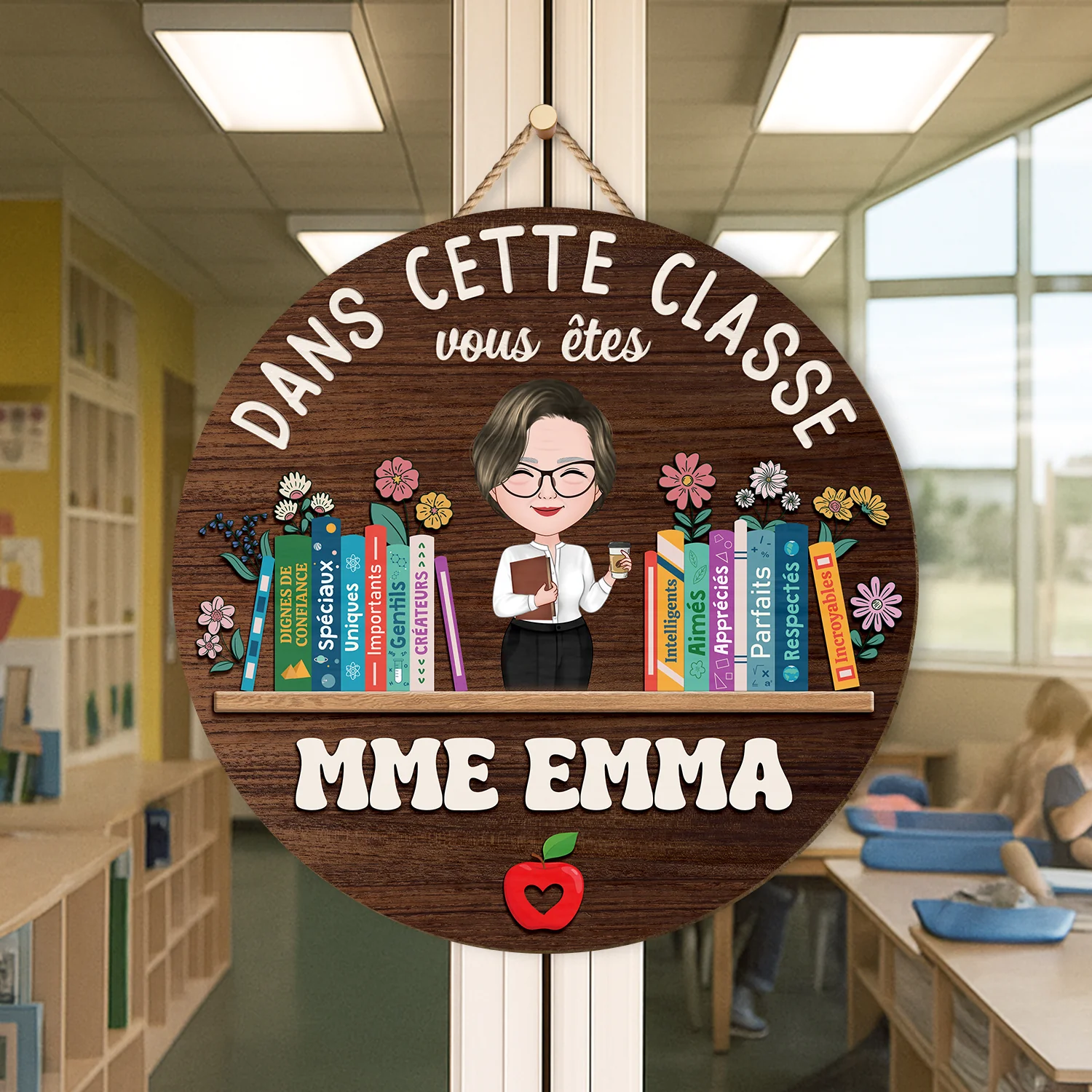 Plaque En Bois Personnalisée À Suspendre - Dans Cette Classe - Image 2