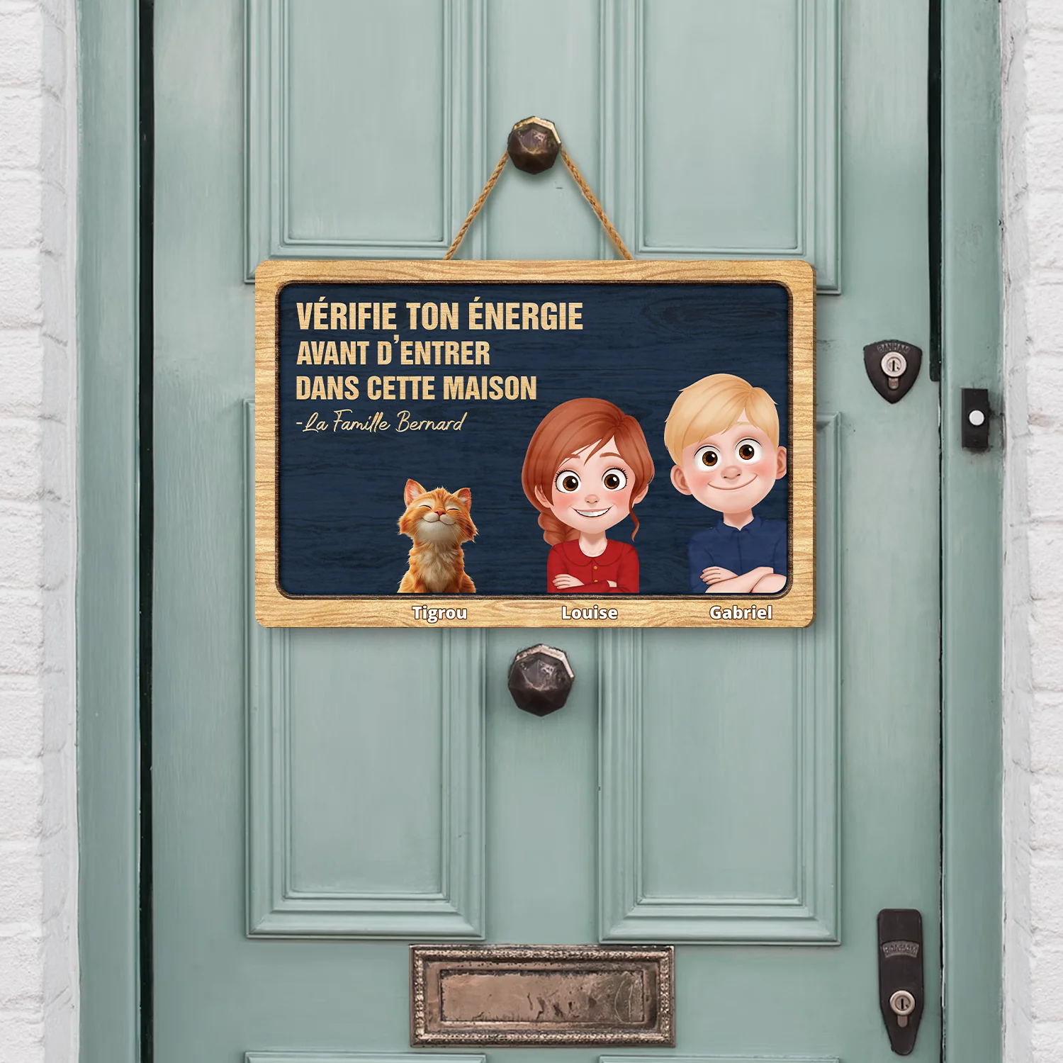 Cadeaux Personnalisés Famille | Famille Chien Chat Vérifie Ton Énergie - Image 2