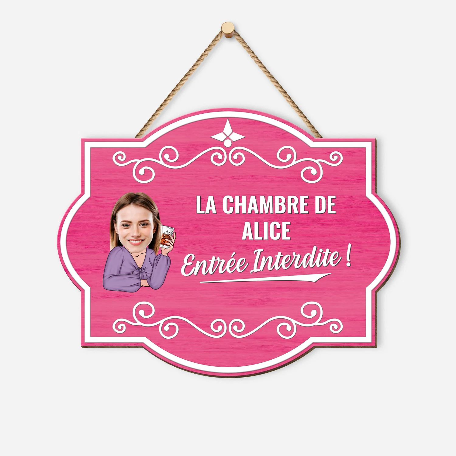 Plaque En Bois Personnalisée À Suspendre - La Chambre Interdite
