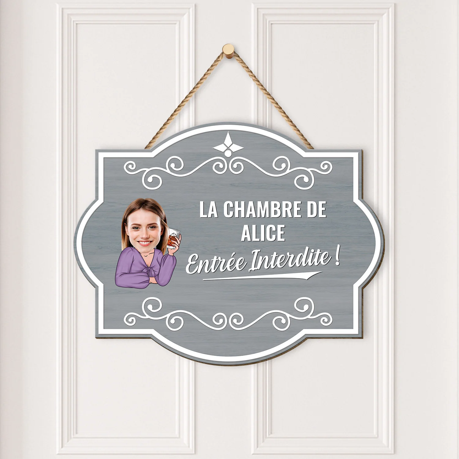 Plaque En Bois Personnalisée À Suspendre - La Chambre Interdite - Image 2