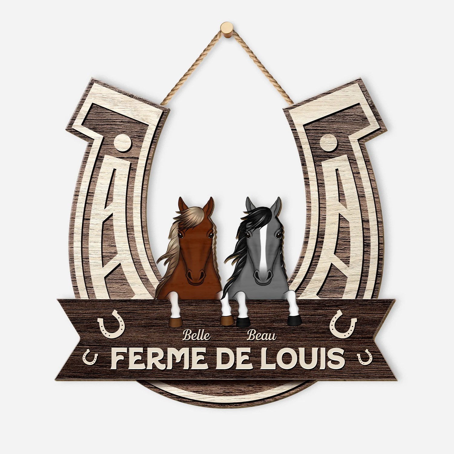 Plaque En Bois Personnalisée À Suspendre - Notre Ferme Depuis